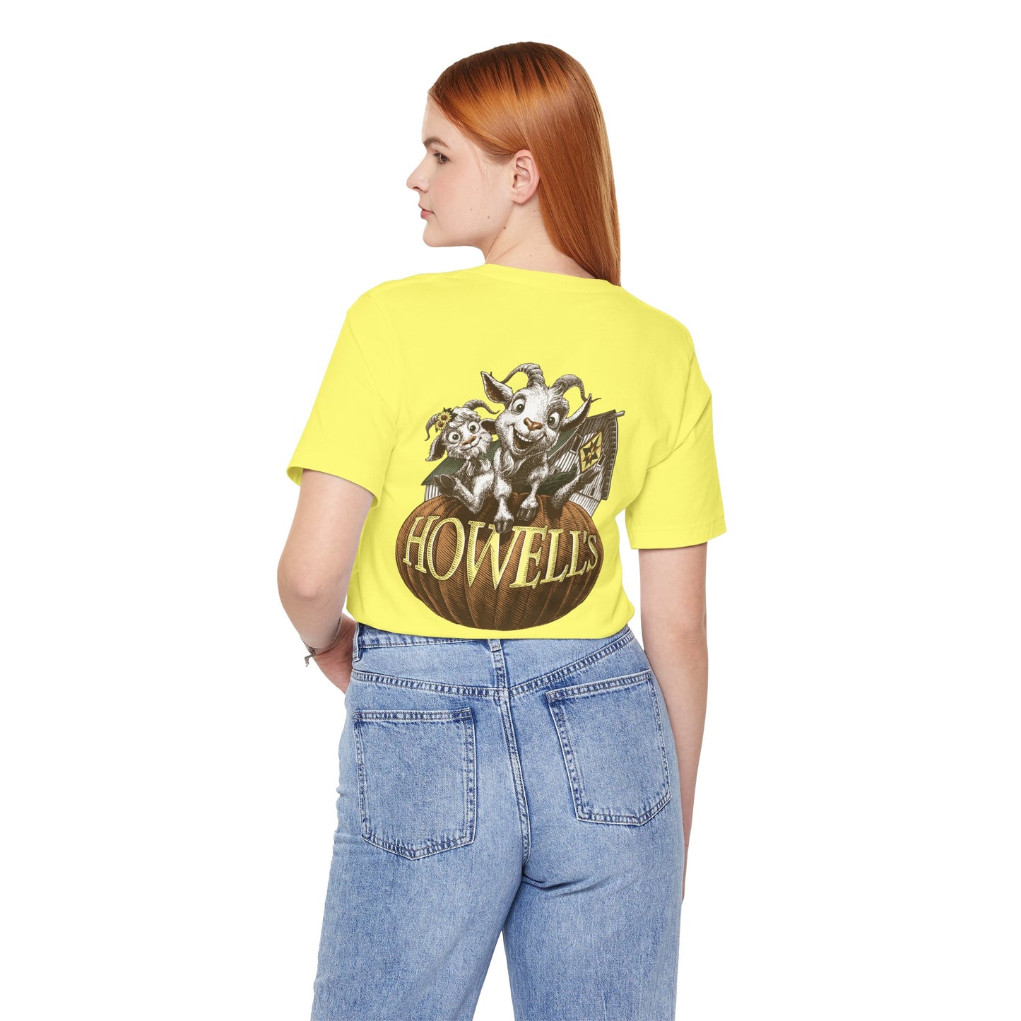 Howell's Goats Adult Unisex Tee, Bella Canva Logo on the Front Goats on the Back