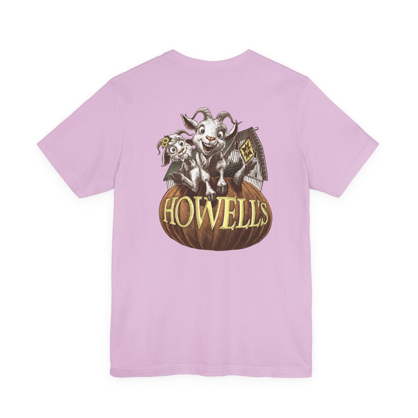 Bella canvas Uni-sex Adult Howells Shirt Logo on Front Goats on Back
