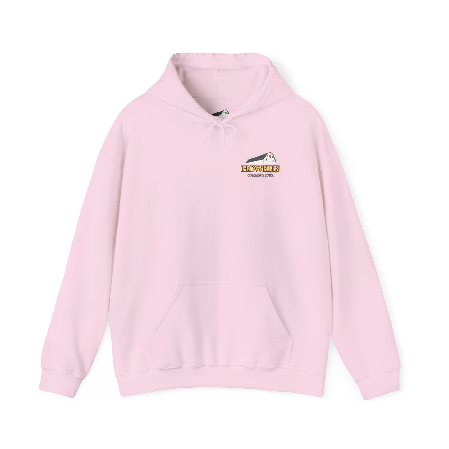 Adult Unisex Hoodie, Gildan Brand Howells Logo on front, Goats on Back