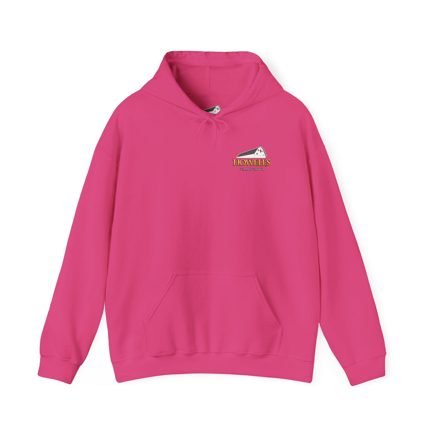 Adult Unisex Hoodie, Gildan Brand Howells Logo on front, Goats on Back