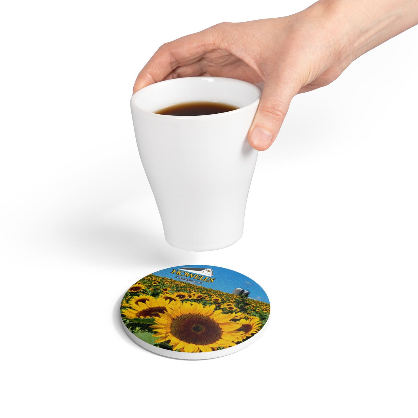 Sunflower Ceramic Coaster Set - Rustic Home Decor, Farmhouse Gift, Beverage Coaster, Kitchen Accessory, Summer Table Decor