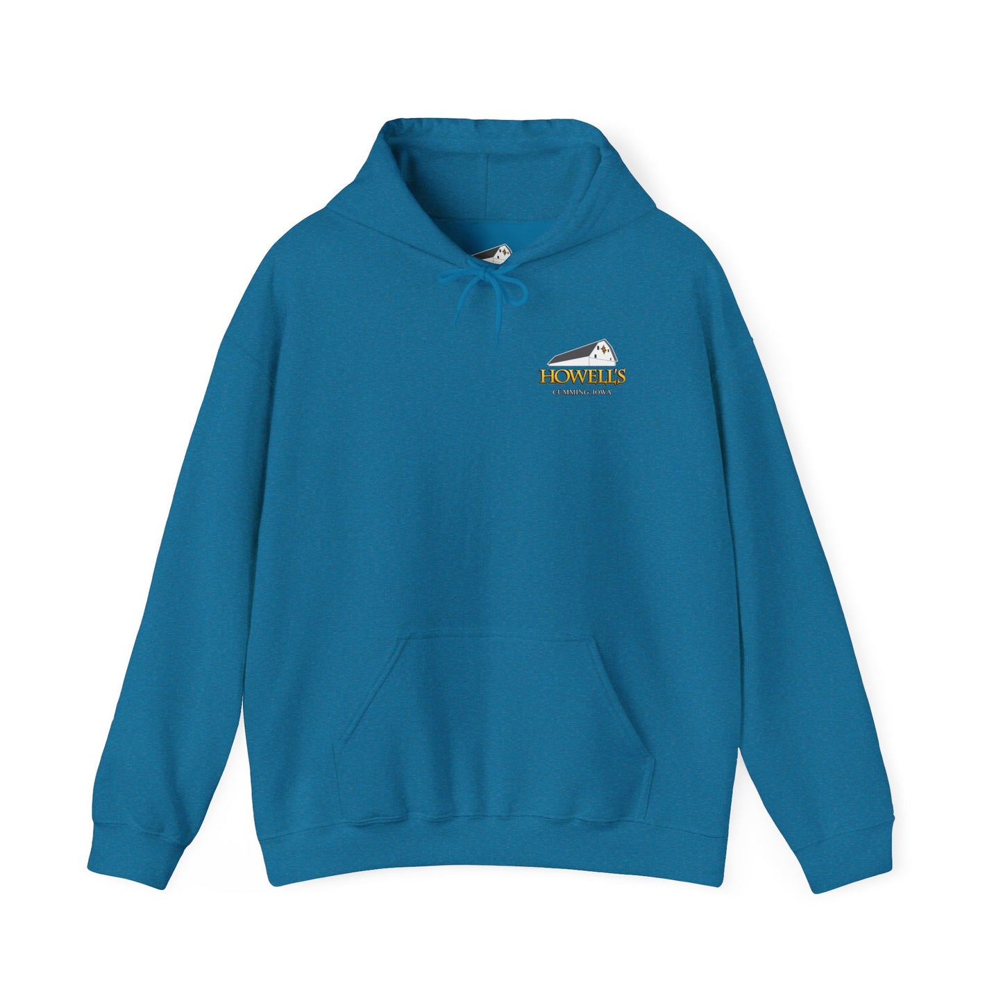 Adult Unisex Hoodie, Gildan Brand Howells Logo on front, Goats on Back