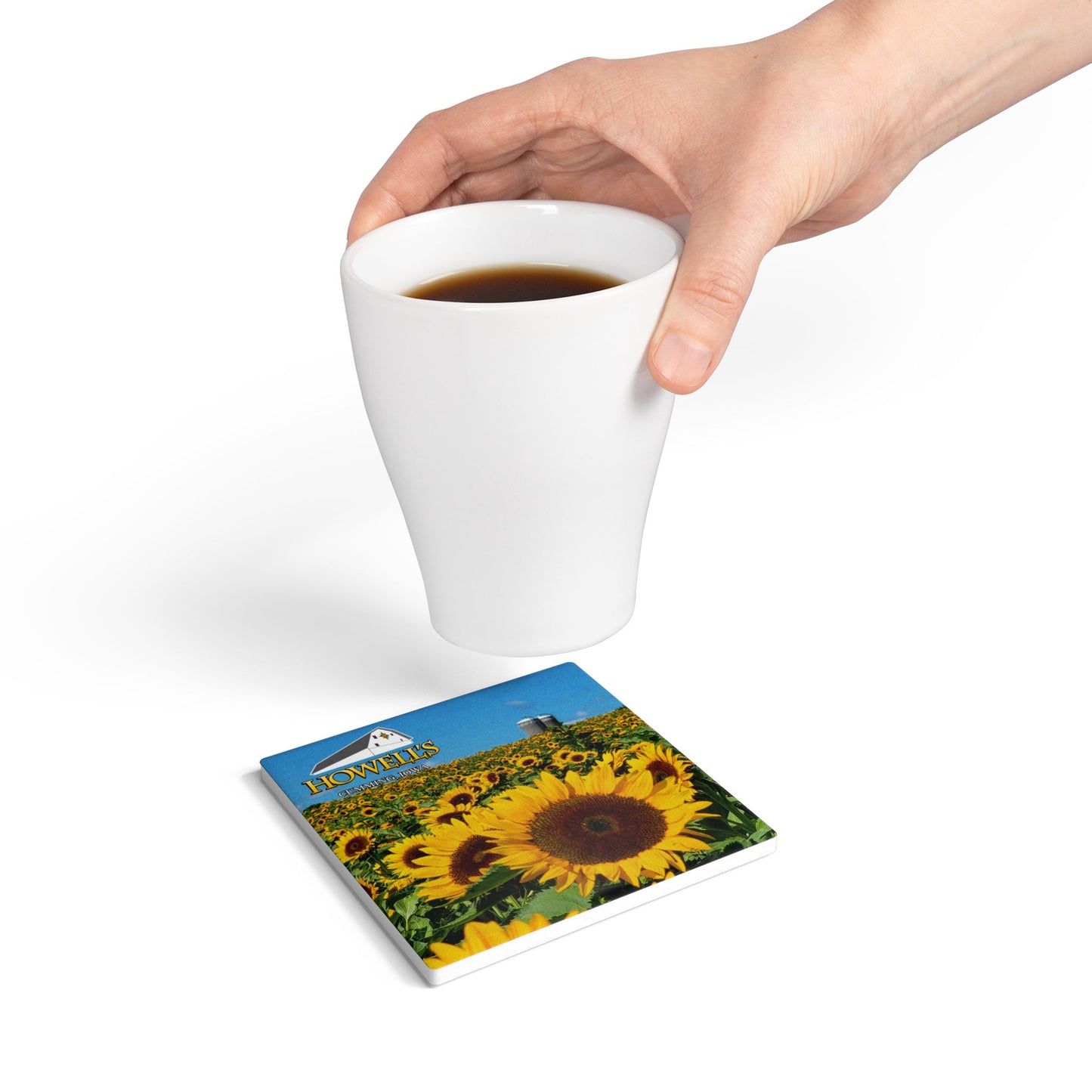 Sunflower Ceramic Coaster Set - Rustic Home Decor, Farmhouse Gift, Beverage Coaster, Kitchen Accessory, Summer Table Decor