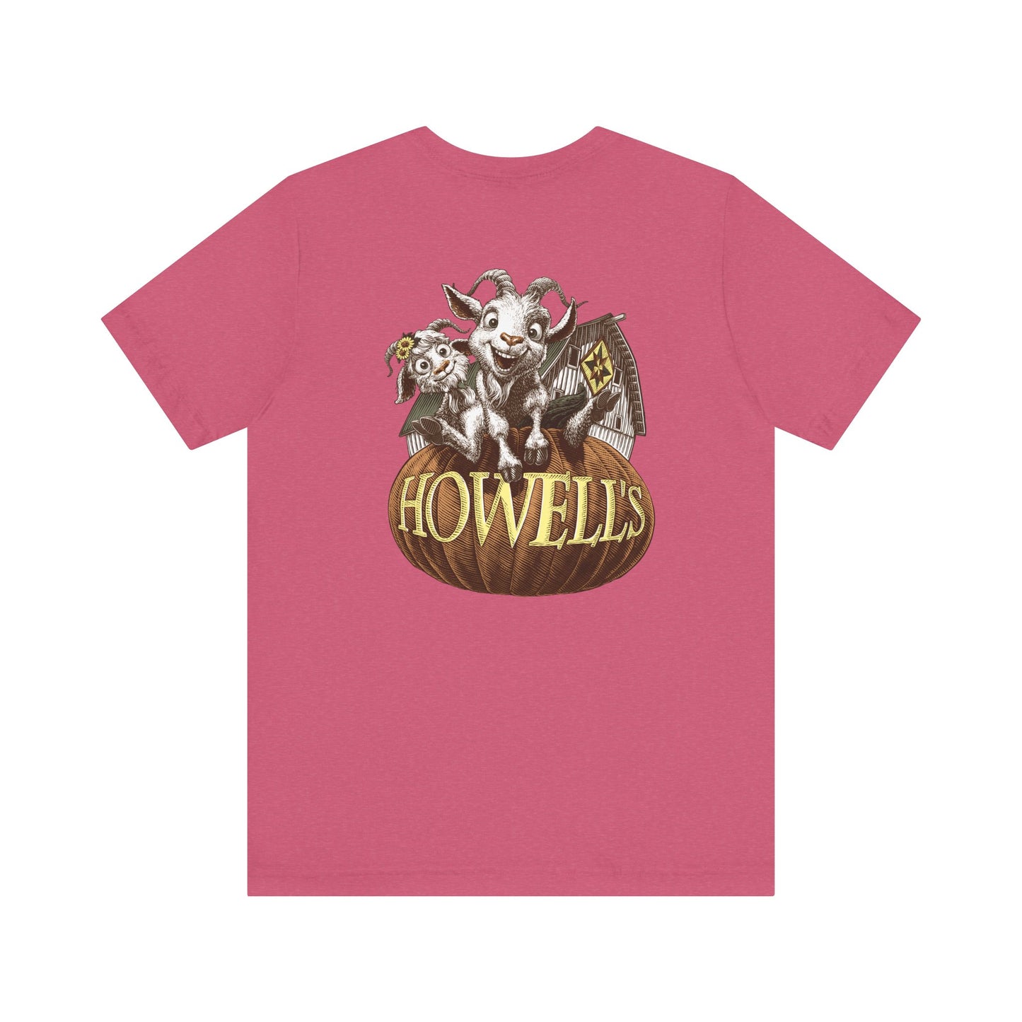 Bella canvas Uni-sex Adult Howells Shirt Logo on Front Goats on Back