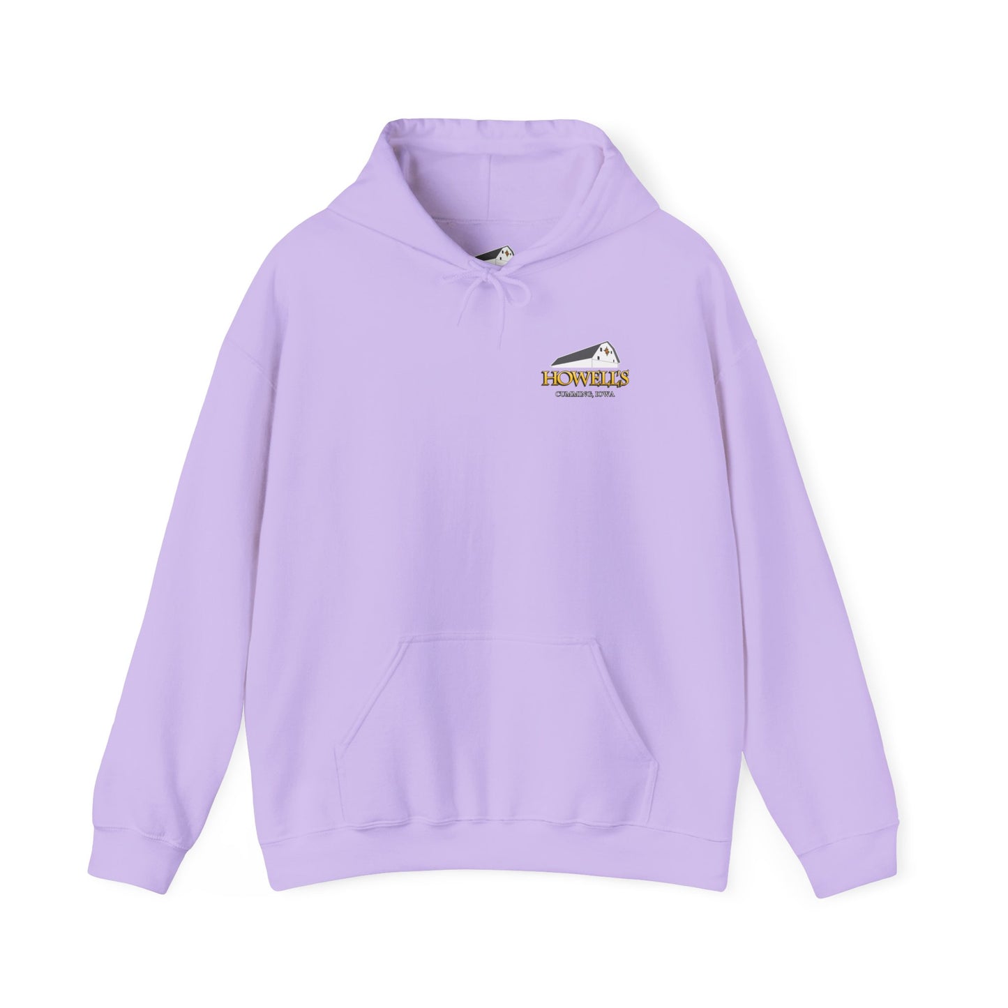Adult Unisex Hoodie, Gildan Brand Howells Logo on front, Goats on Back