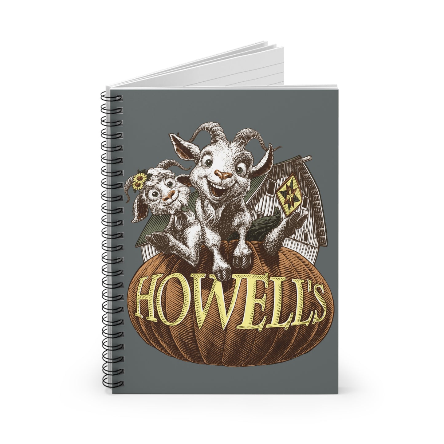 Howell's Spiral Notebook, Cute Goat Design,