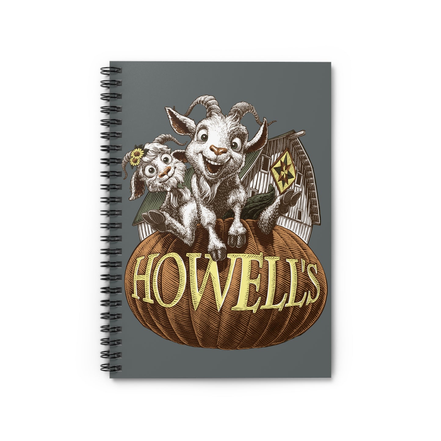 Howell's Spiral Notebook, Cute Goat Design,