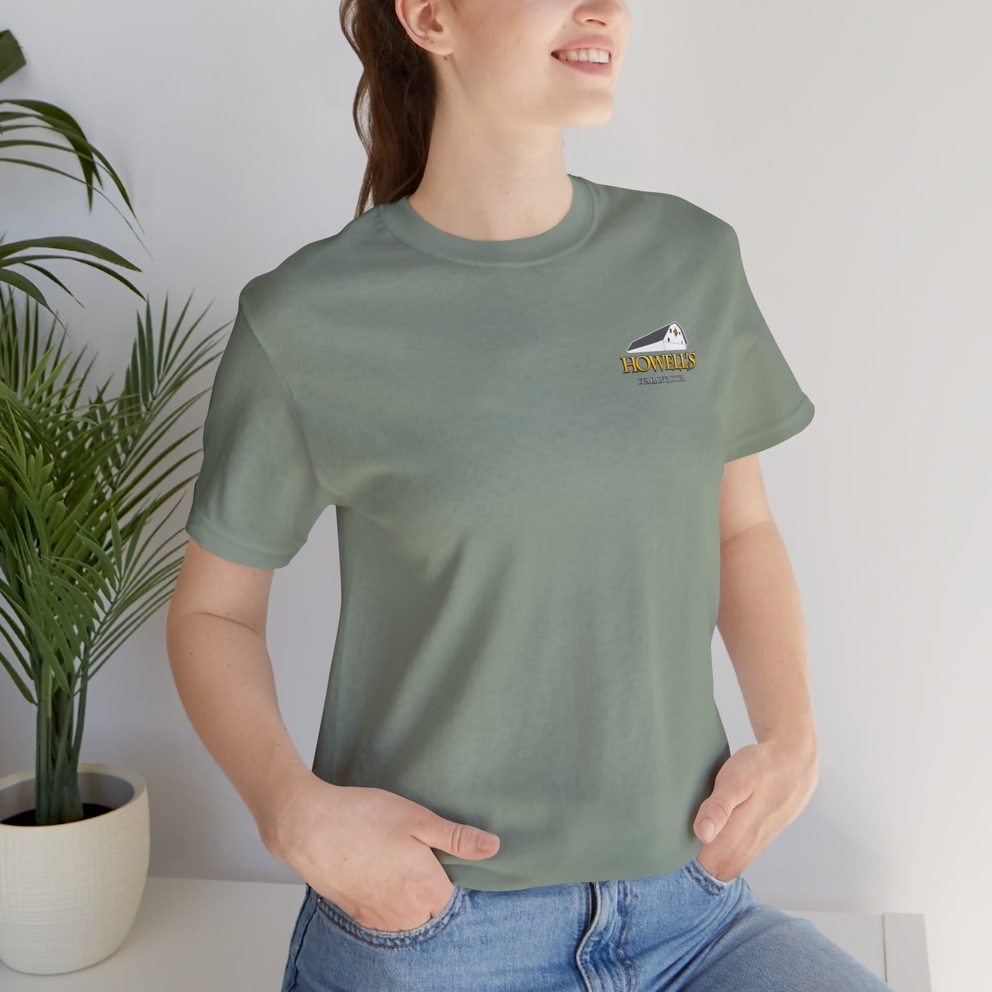 Howell's Goats Adult Unisex Tee, Bella Canva Logo on the Front Goats on the Back