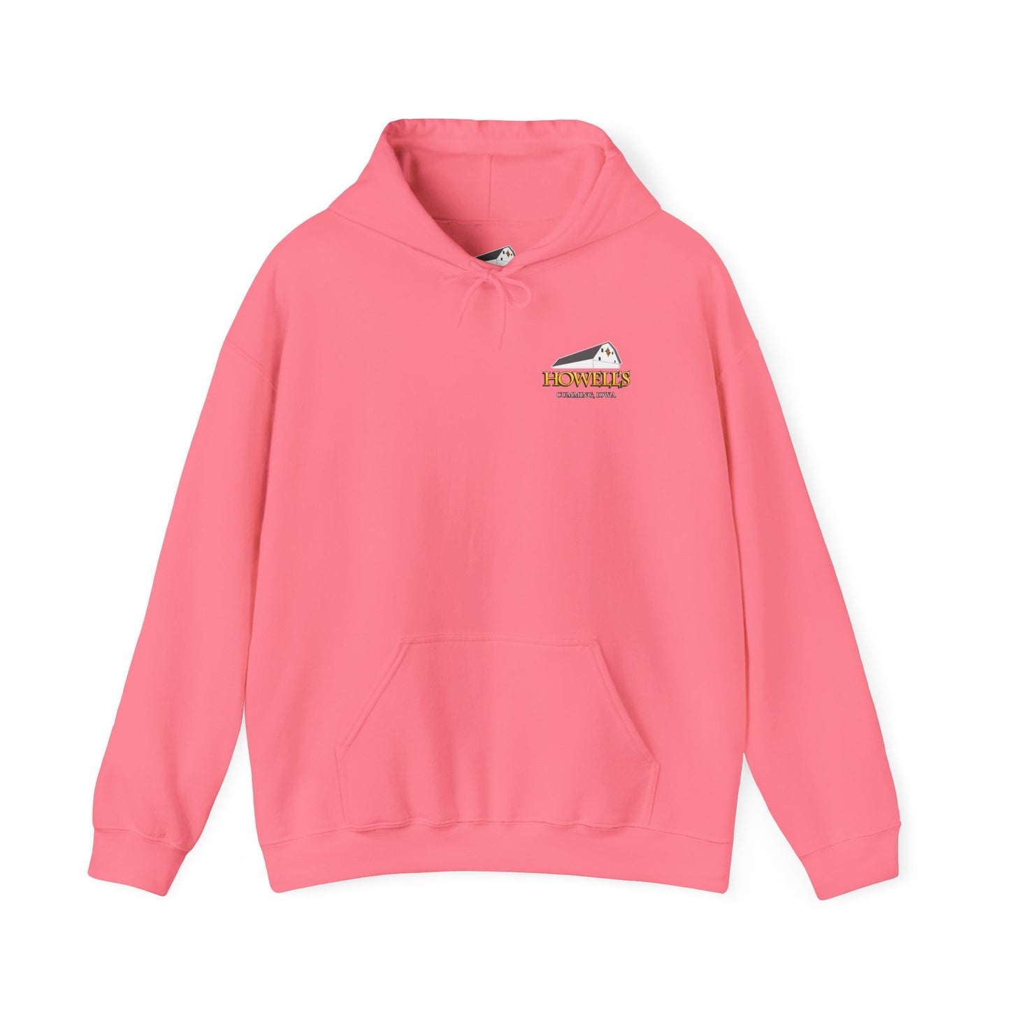 Adult Unisex Hoodie, Gildan Brand Howells Logo on front, Goats on Back