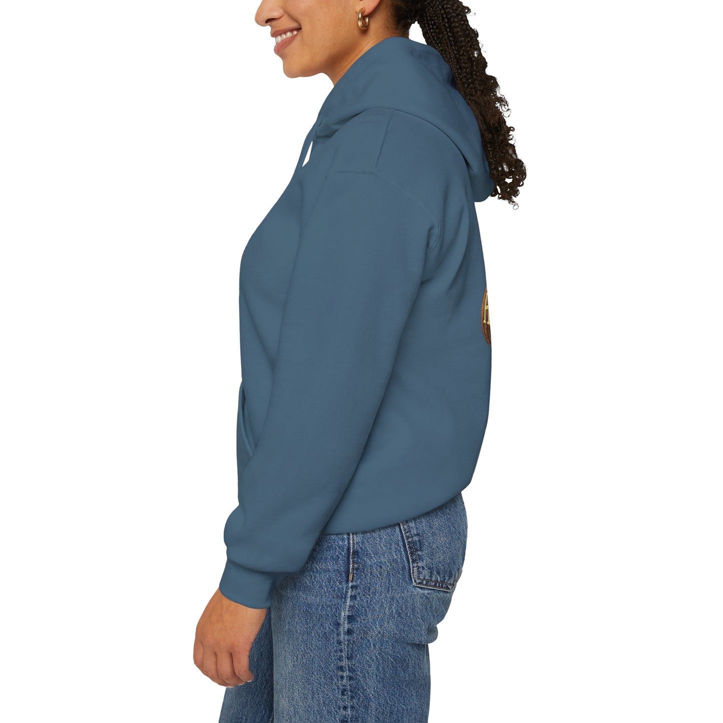 Adult Unisex Hoodie, Gildan Brand Howells Logo on front, Goats on Back