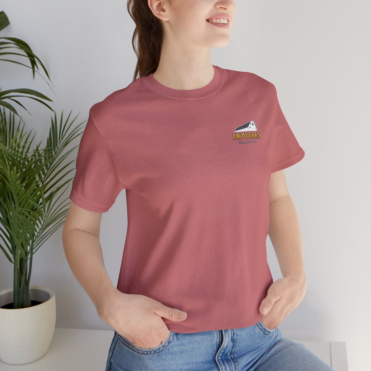 Howell's Goats Adult Unisex Tee, Bella Canva Logo on the Front Goats on the Back