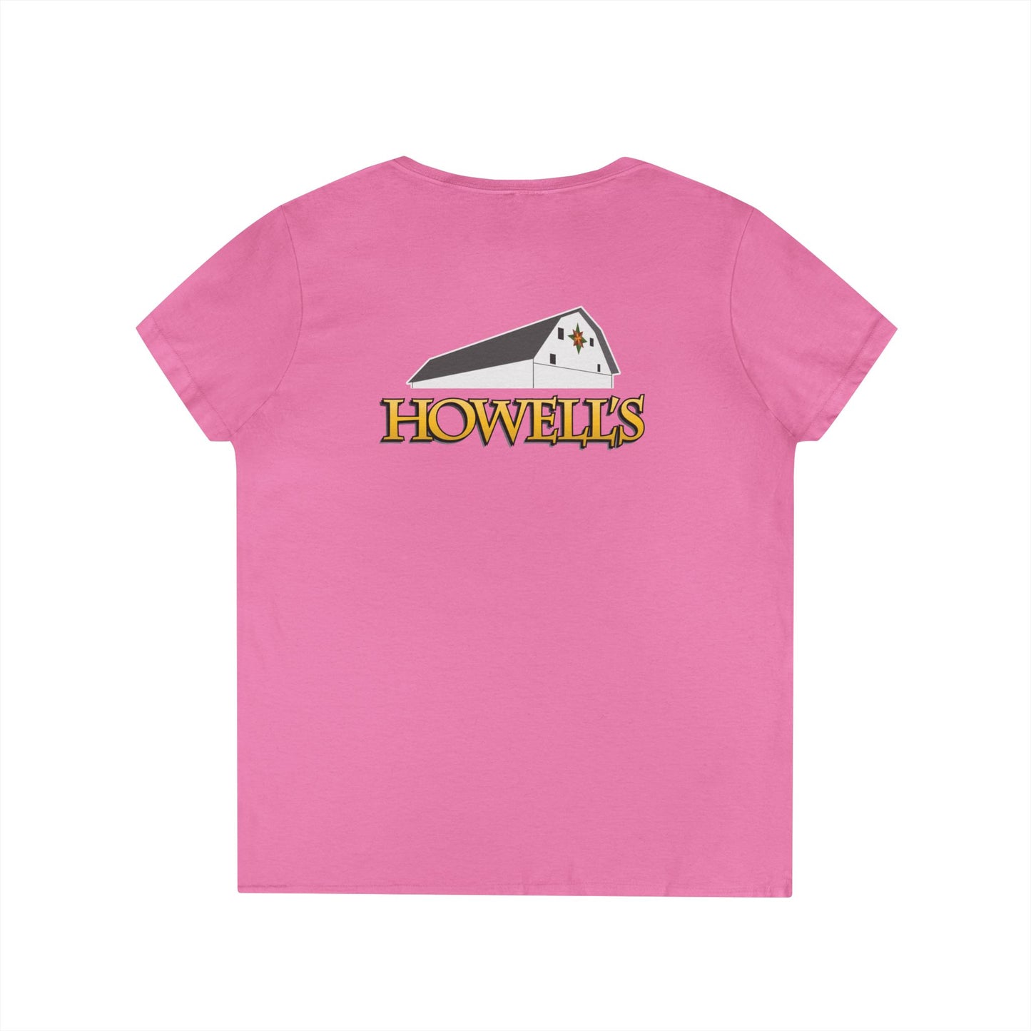 Howell's V-Neck Ladies T-Shirt, Logo on Back