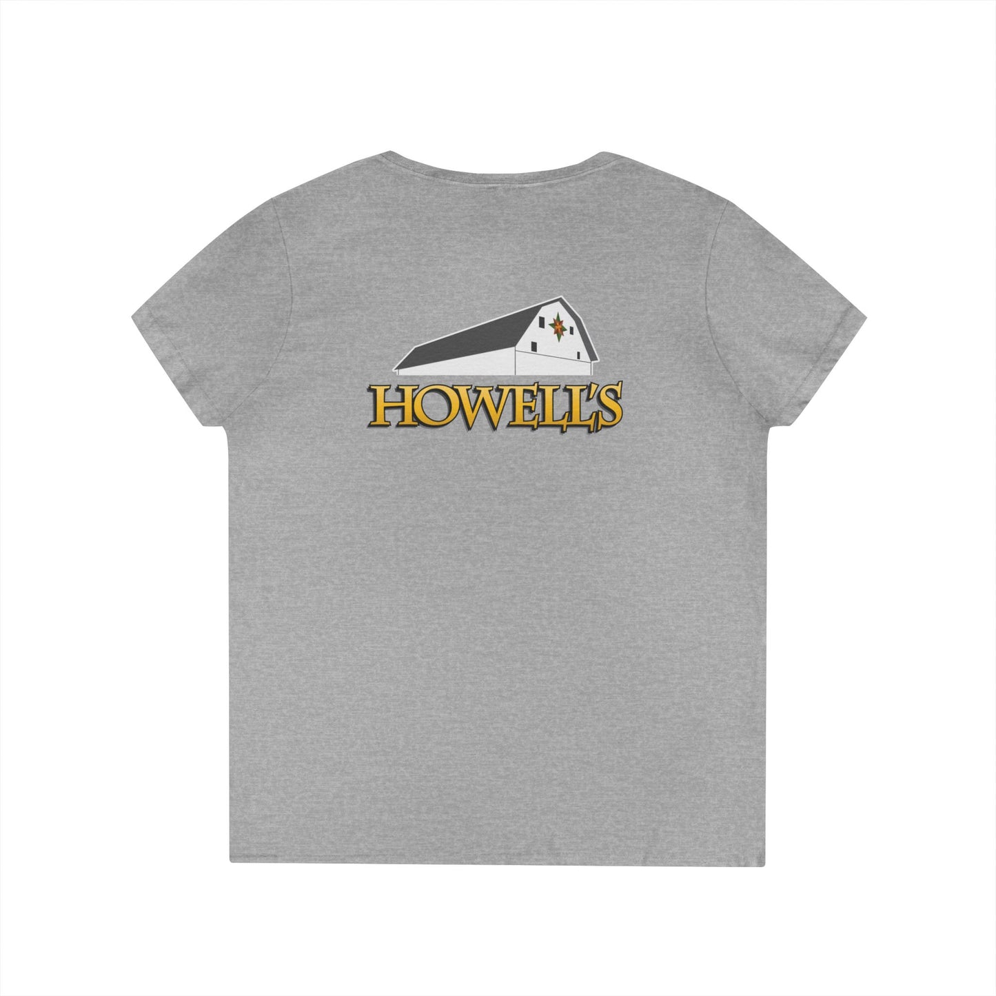 Howell's V-Neck Ladies T-Shirt, Logo on Back
