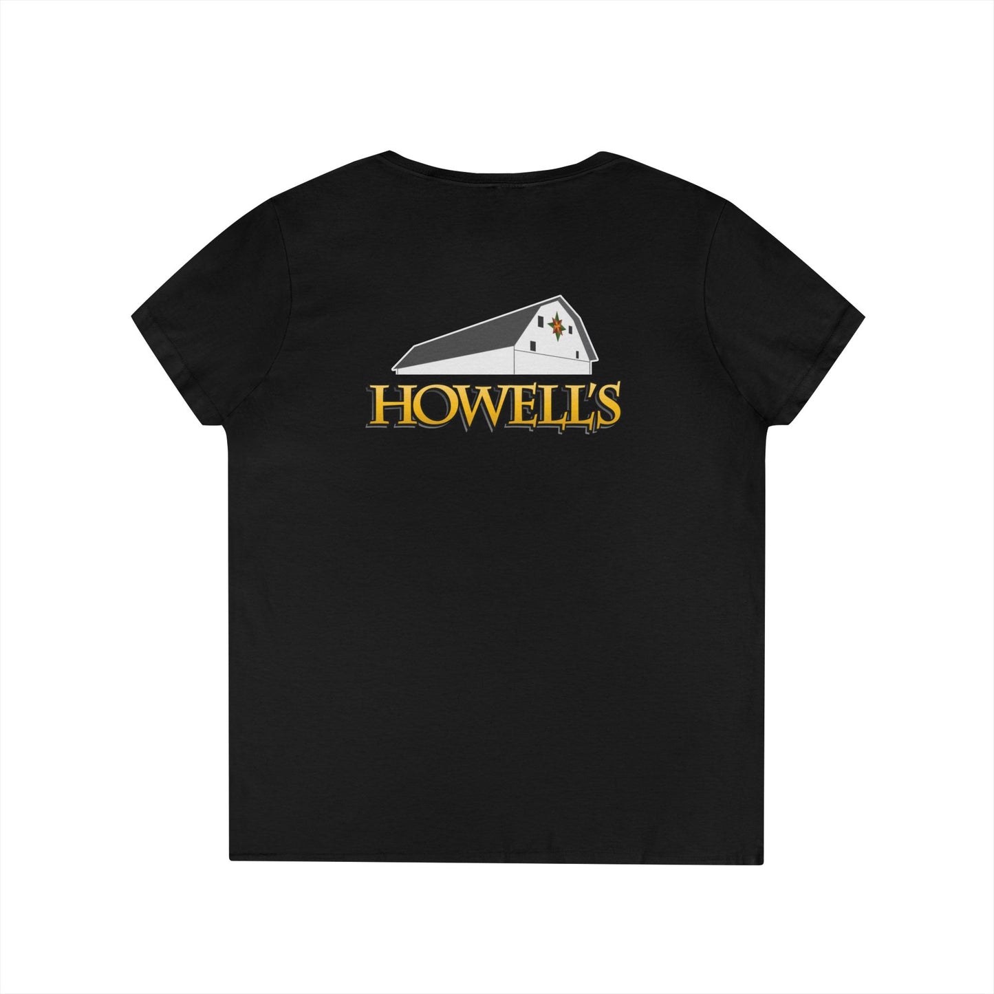 Howell's V-Neck Ladies T-Shirt, Logo on Back