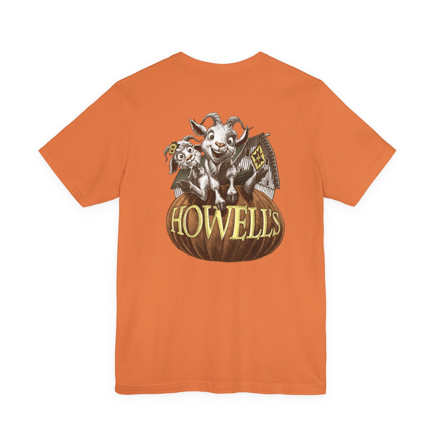 Bella canvas Uni-sex Adult Howells Shirt Logo on Front Goats on Back