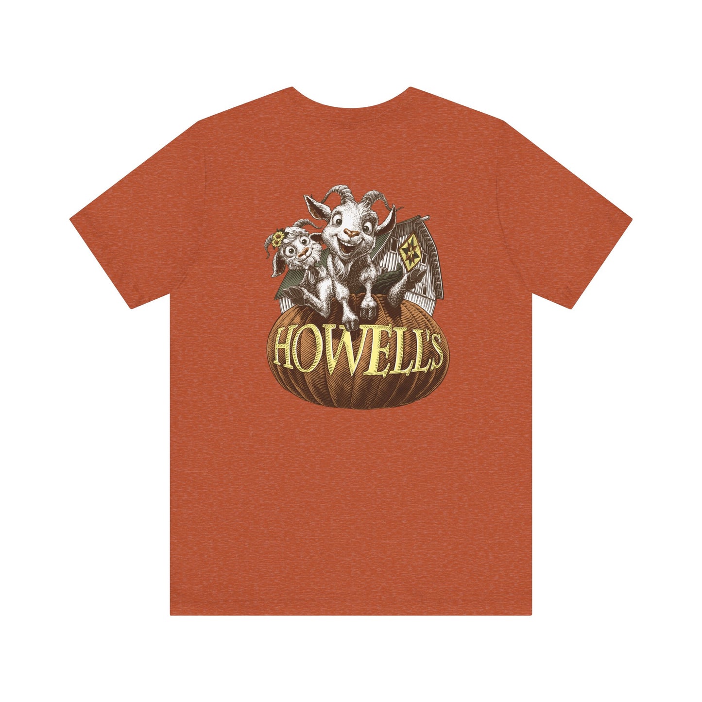 Bella canvas Uni-sex Adult Howells Shirt Logo on Front Goats on Back