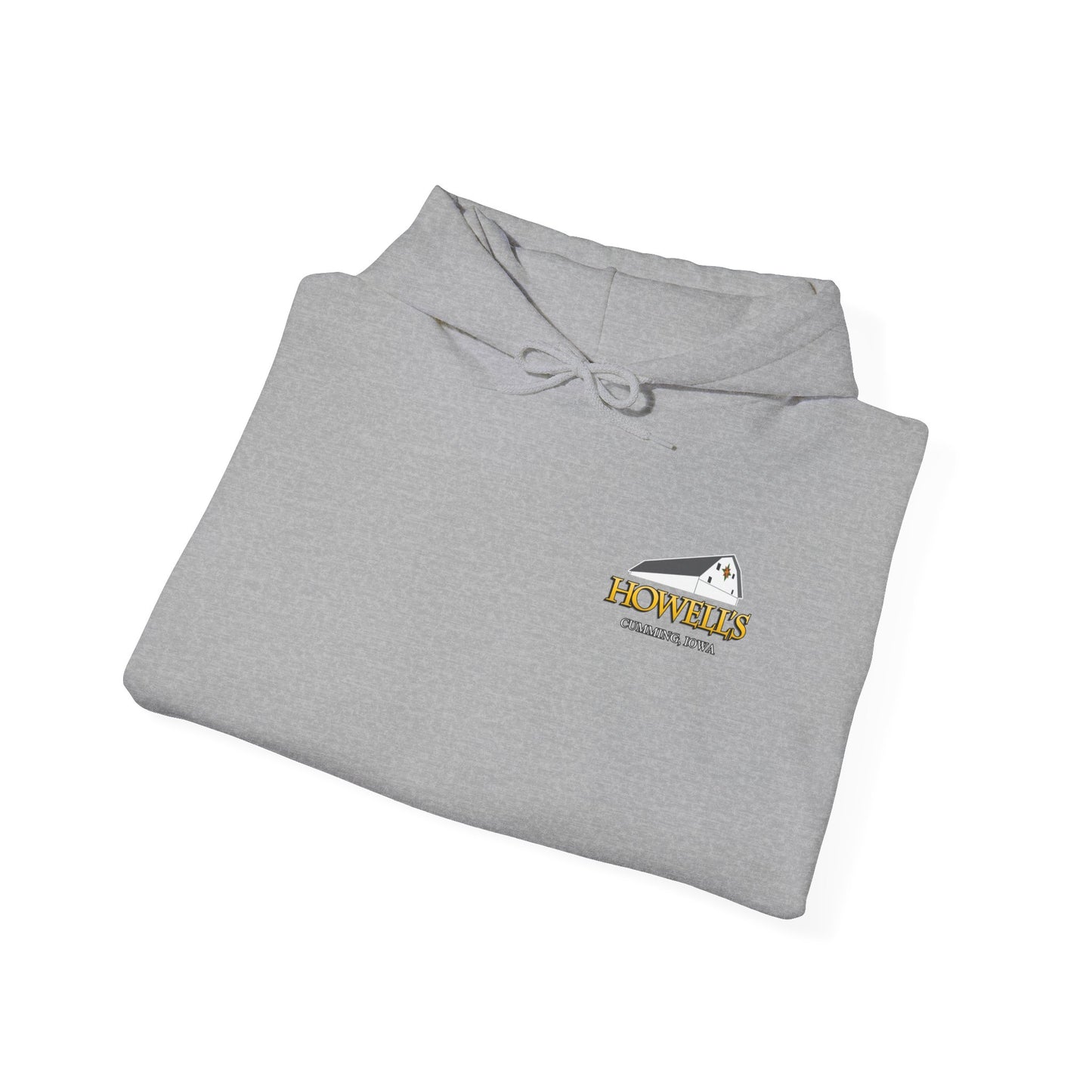 Adult Unisex Hoodie, Gildan Brand Howells Logo on front, Goats on Back