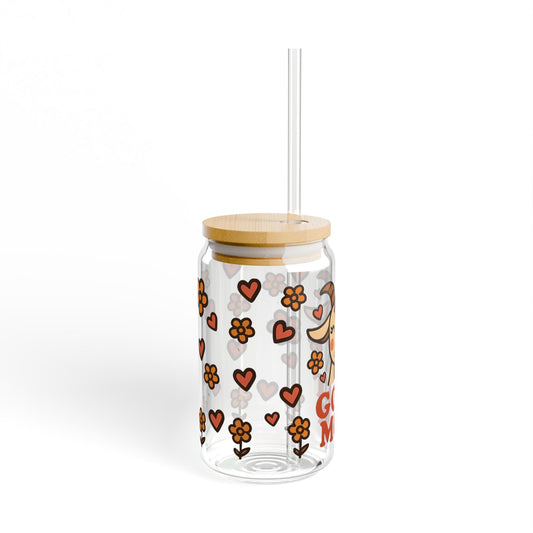 Cute Goat Mom Sipper Glass | 16oz Drinkware, Gifts for Goat Lovers, Mother's Day, Farmhouse Decor, Eco-Friendly Cup, Personalized Cup