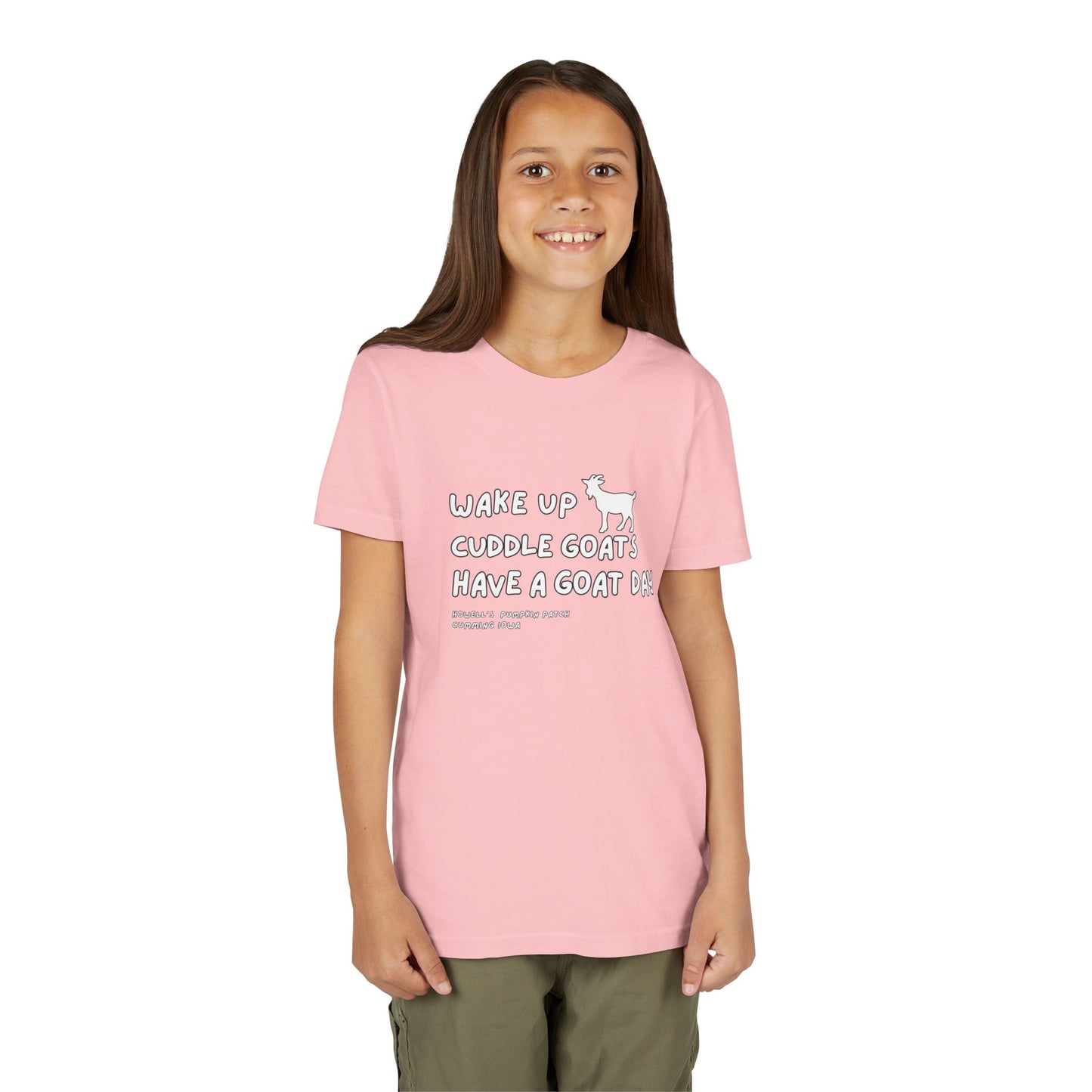 Youth Tee - "Wake Up Cuddle Goats Have a Goat Day" Cute Goat Graphic Shirt