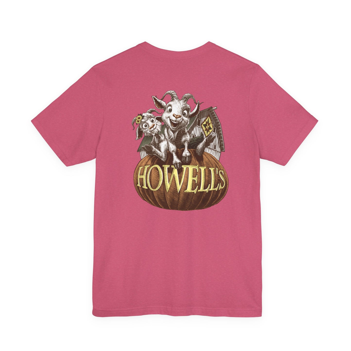 Bella canvas Uni-sex Adult Howells Shirt Logo on Front Goats on Back