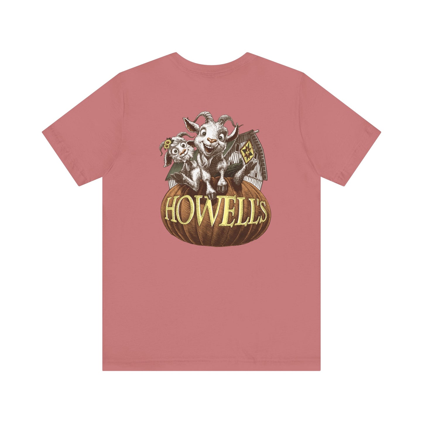 Bella canvas Uni-sex Adult Howells Shirt Logo on Front Goats on Back