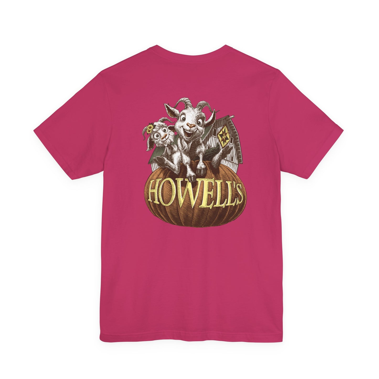 Bella canvas Uni-sex Adult Howells Shirt Logo on Front Goats on Back