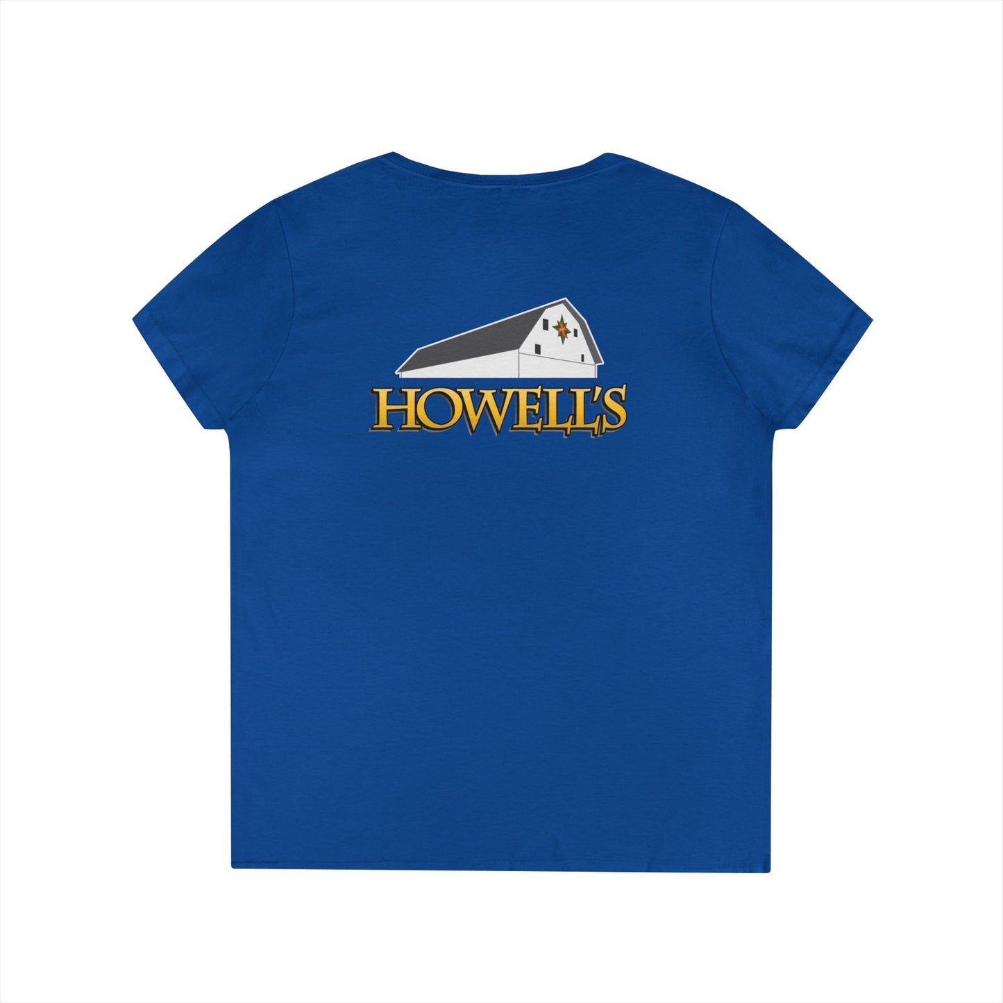 Howell's V-Neck Ladies T-Shirt, Logo on Back