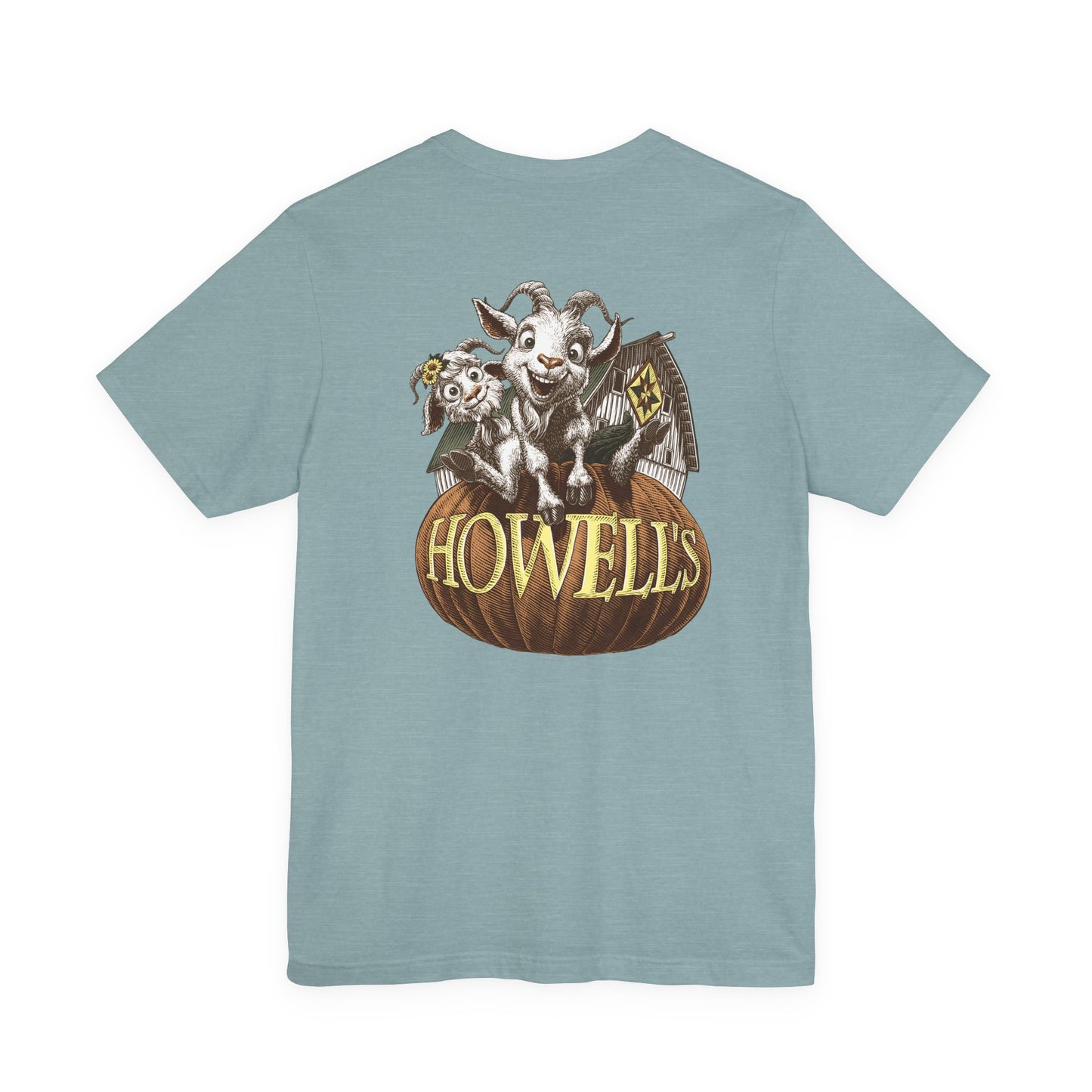 Bella canvas Uni-sex Adult Howells Shirt Logo on Front Goats on Back