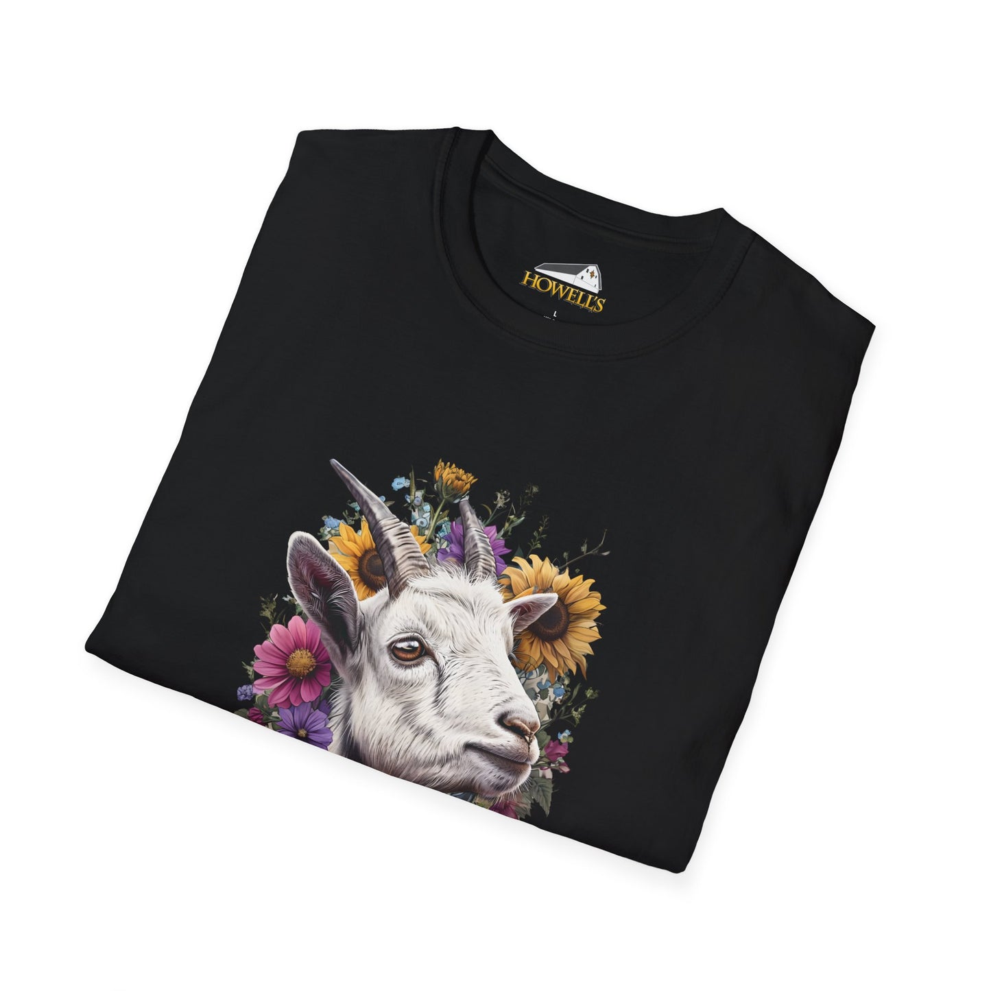 Floral Goat T-Shirt | Unisex Softstyle Tee, Animal Lover Gift, Nature Shirt, Country Aesthetic, Summer Fashion