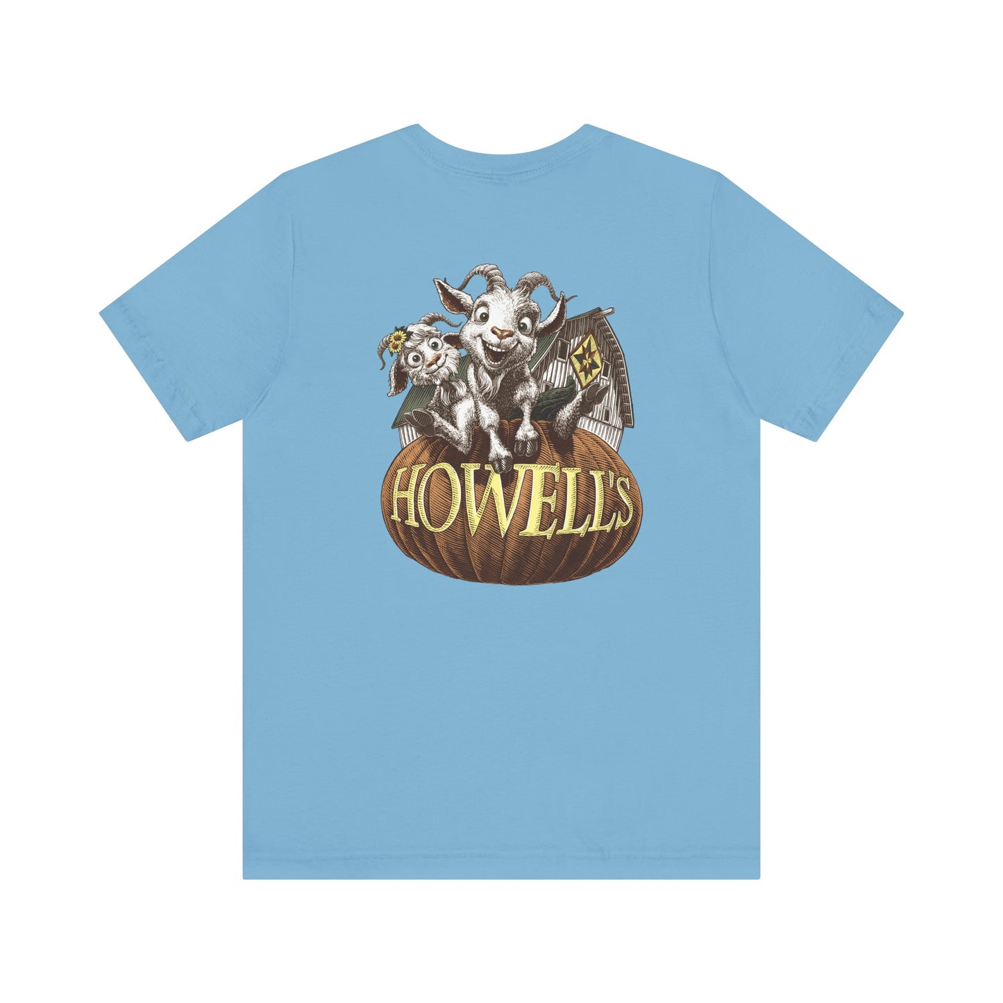 Bella canvas Uni-sex Adult Howells Shirt Logo on Front Goats on Back