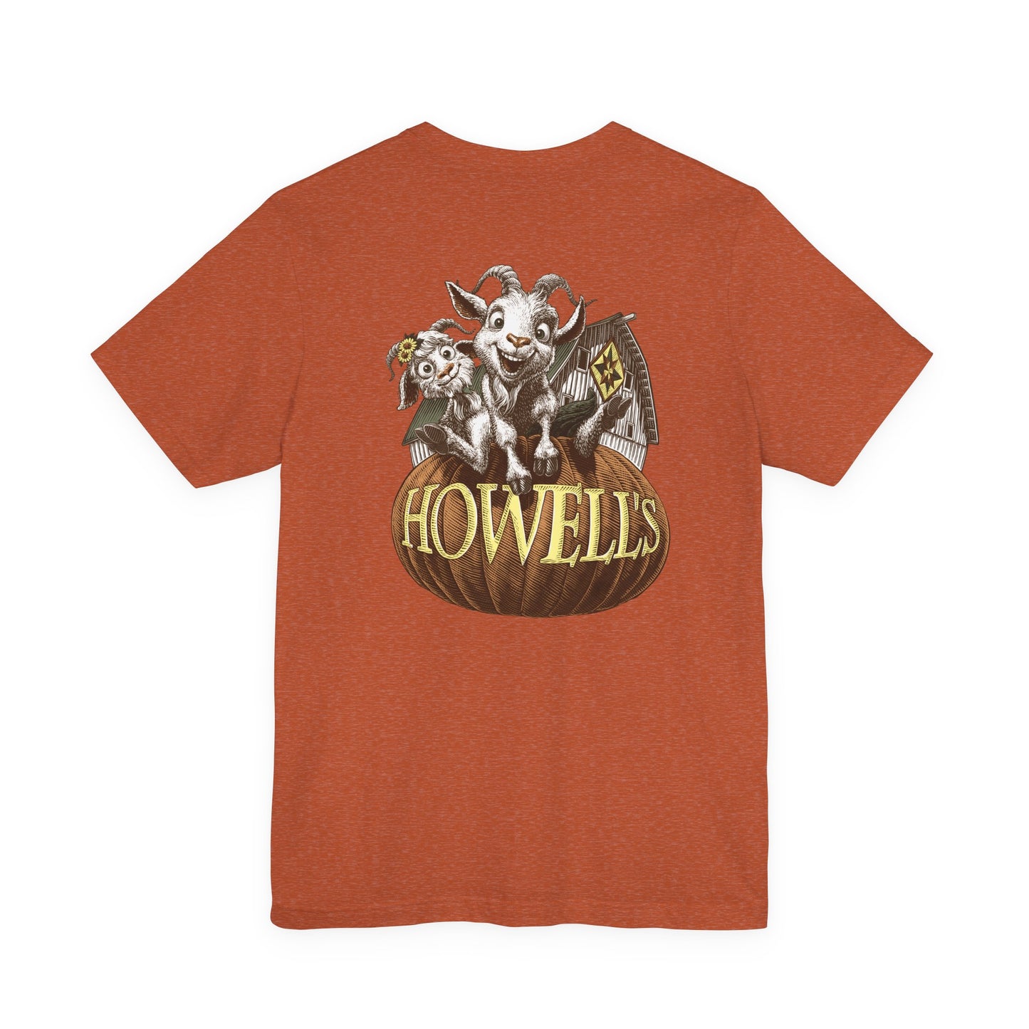 Bella canvas Uni-sex Adult Howells Shirt Logo on Front Goats on Back