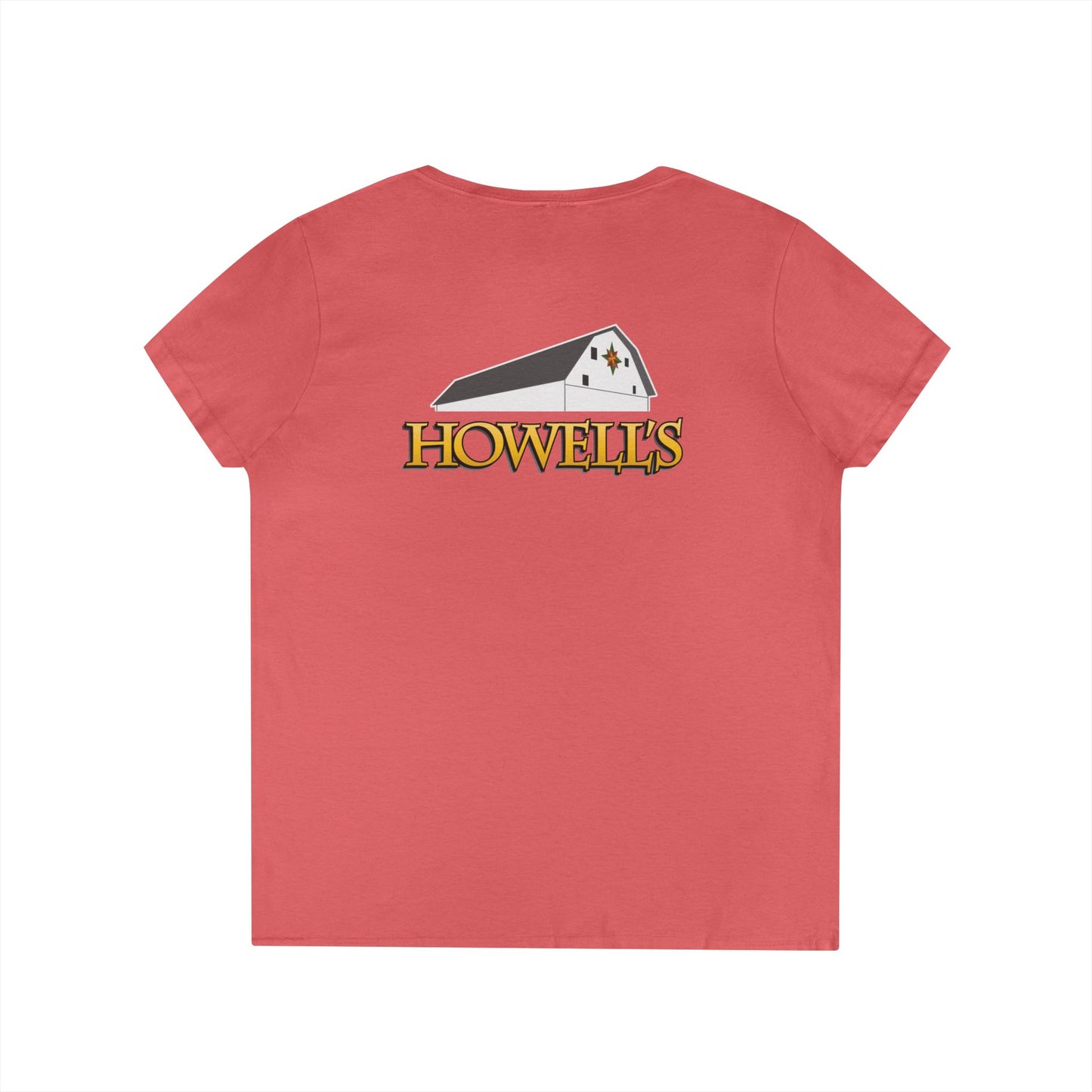 Howell's V-Neck Ladies T-Shirt, Logo on Back
