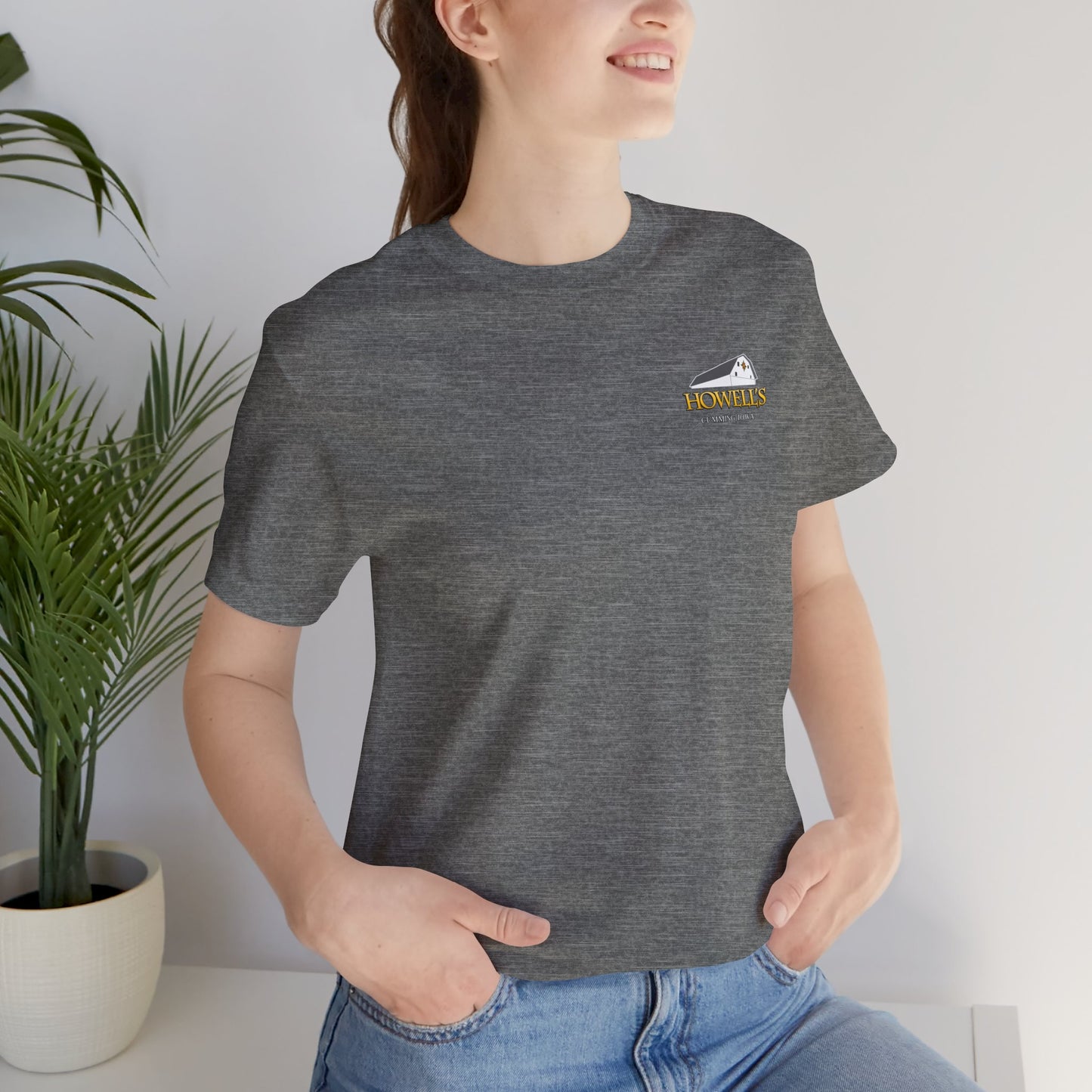 Howell's Goats Adult Unisex Tee, Bella Canva Logo on the Front Goats on the Back