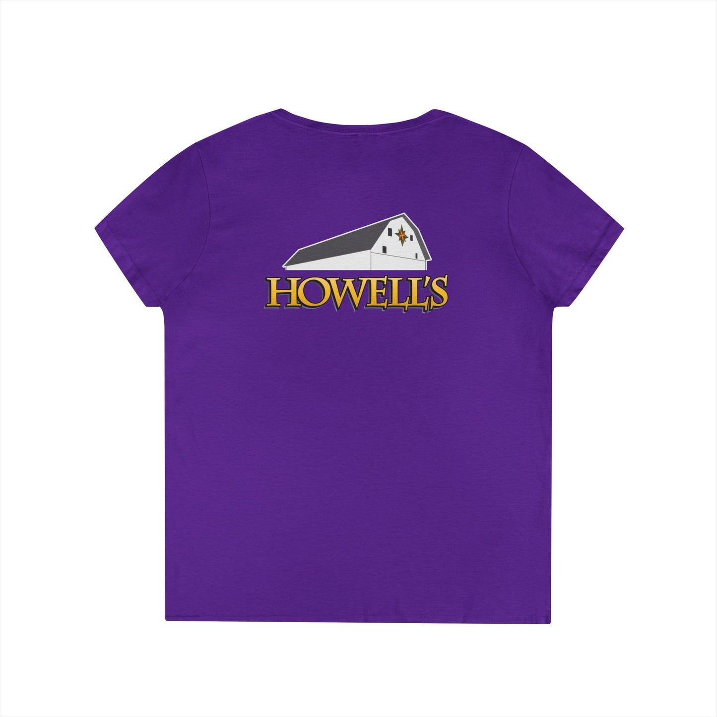 Howell's V-Neck Ladies T-Shirt, Logo on Back