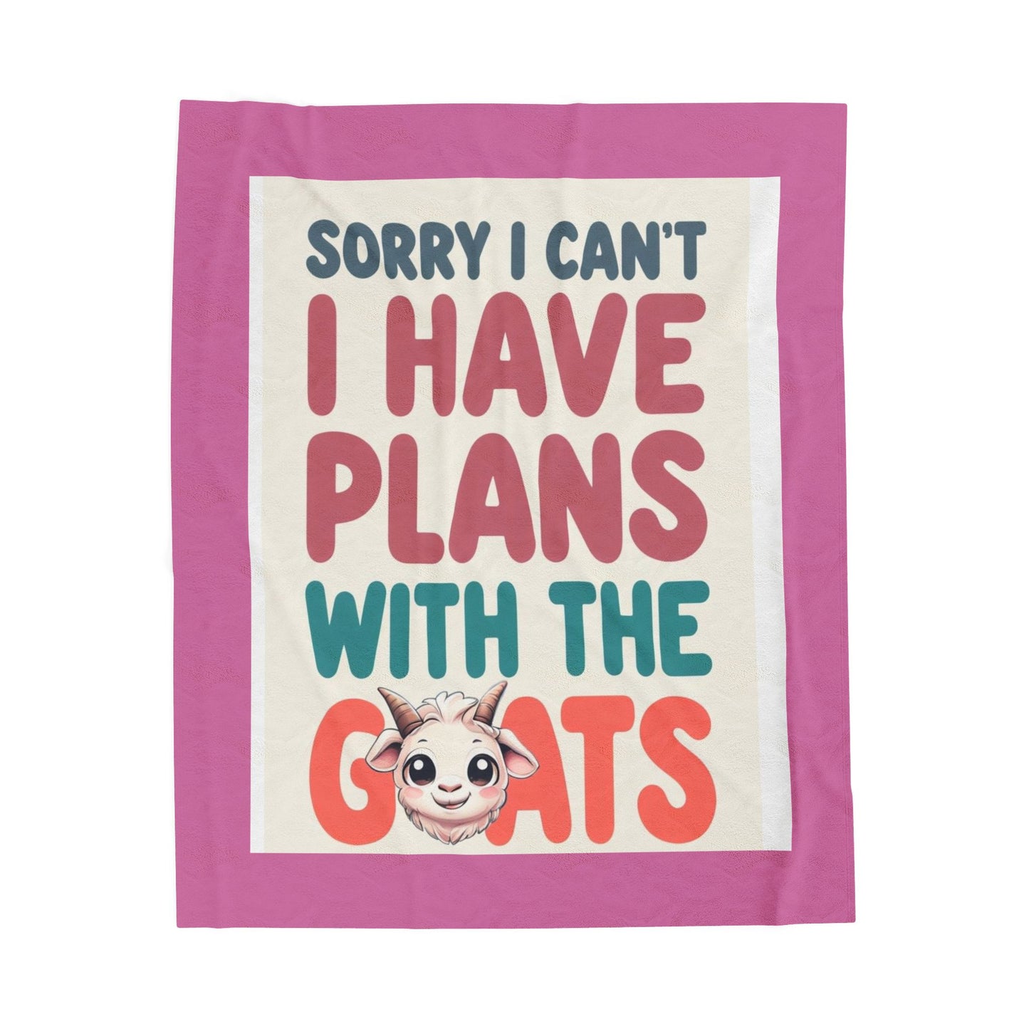 Whimsical Goat Plush Blanket | Cozy Home Decor, Farmhouse Gift, Cute Bedroom Throw, Perfect for Kids, Animal Lovers