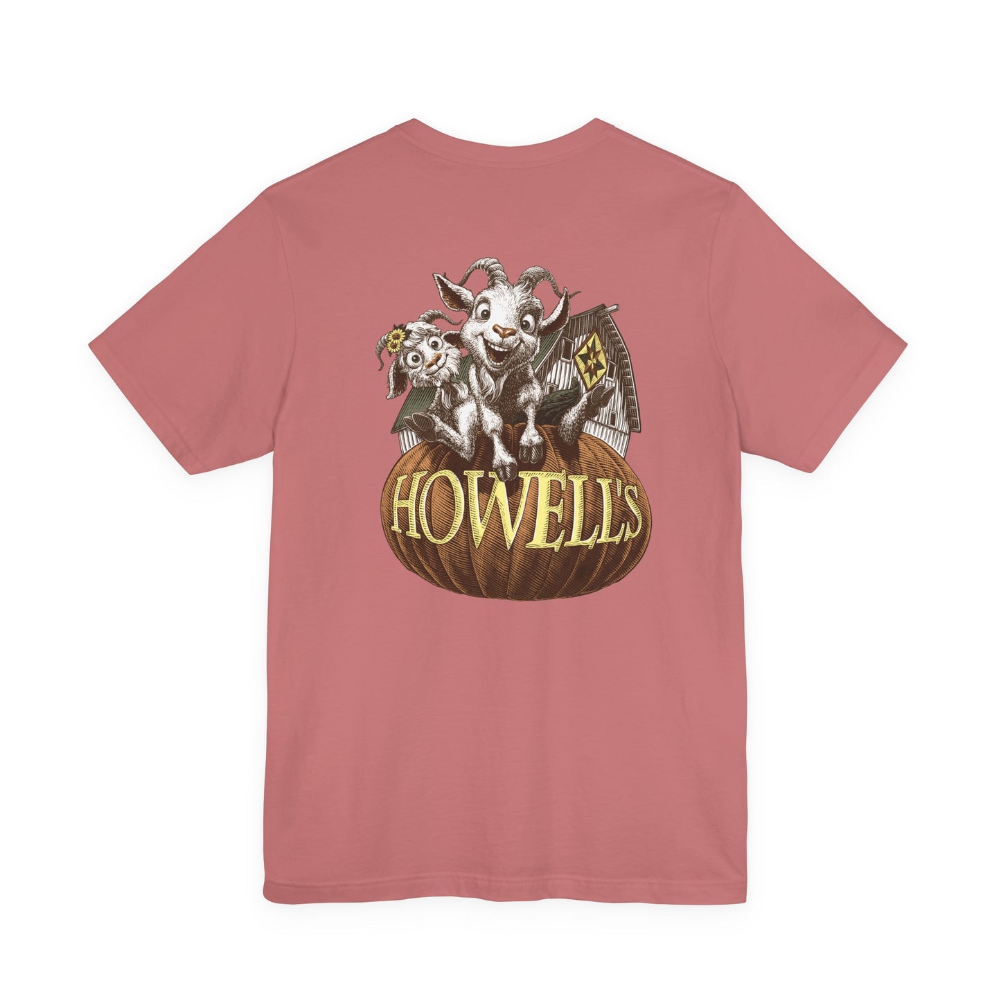Bella canvas Uni-sex Adult Howells Shirt Logo on Front Goats on Back