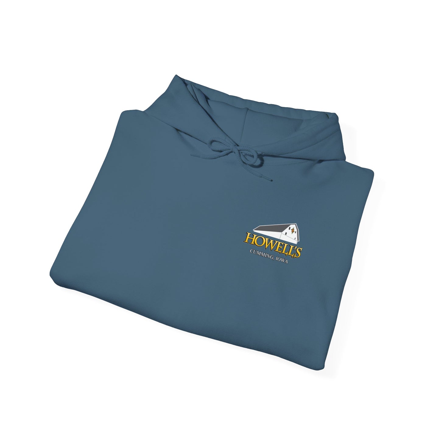 Adult Unisex Hoodie, Gildan Brand Howells Logo on front, Goats on Back