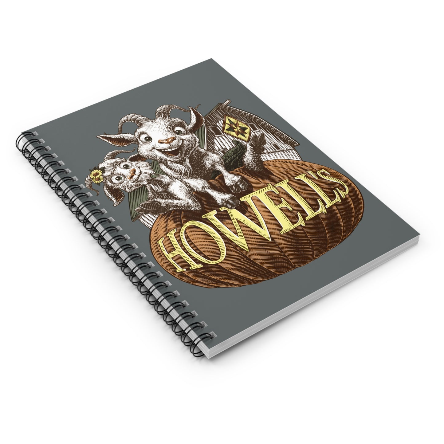 Howell's Spiral Notebook, Cute Goat Design,