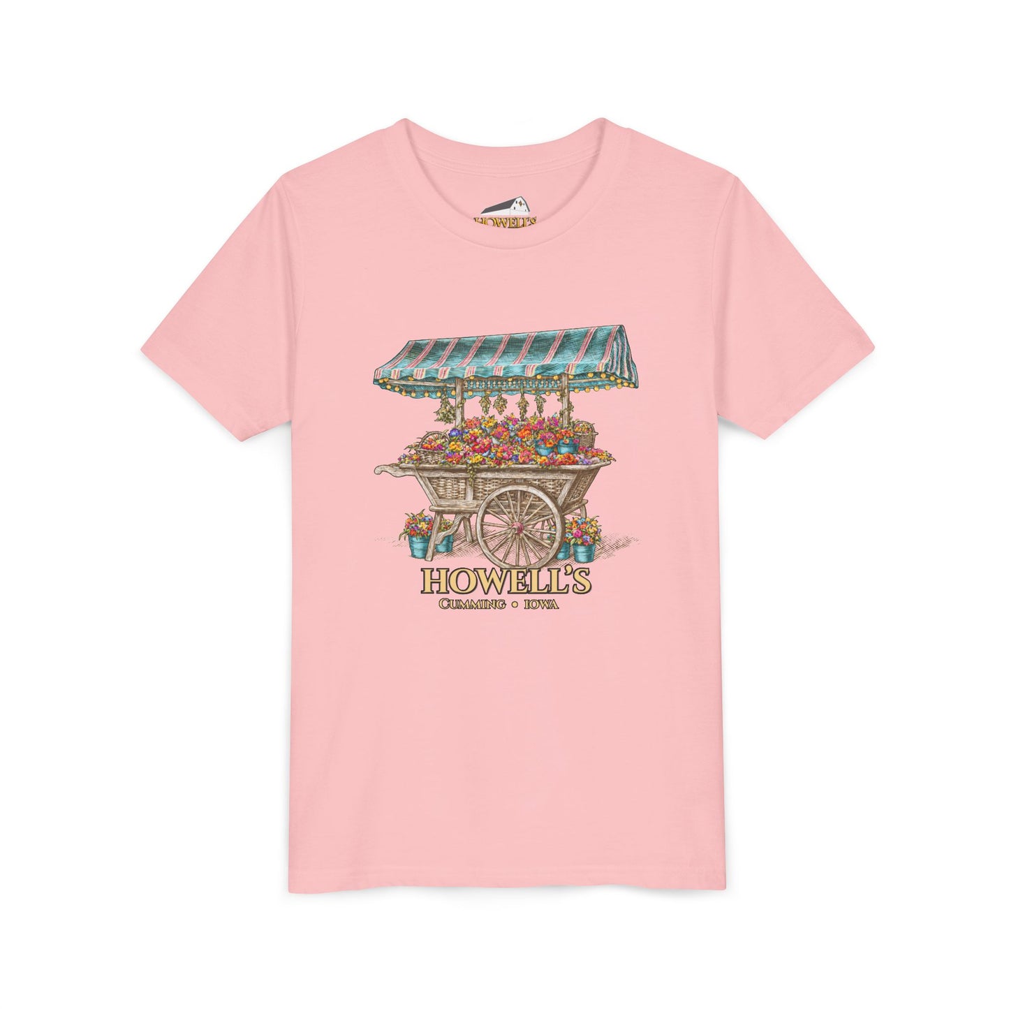 Youth Tee — Vintage Flower Cart "Howells" Graphic