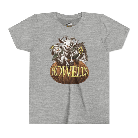 Youth Short Sleeve Tee with Howell's Pumpkin Design, Bella Canva Brand