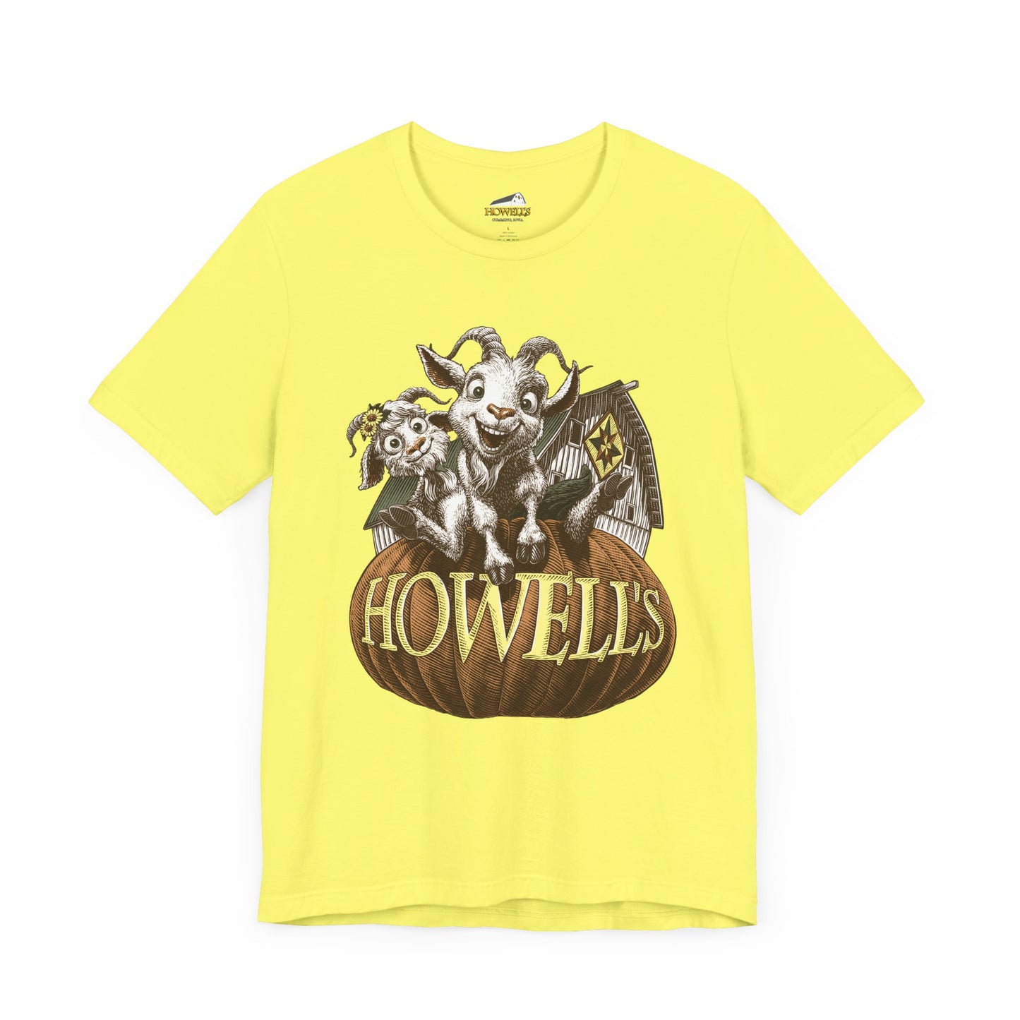 Howell's Goat Pumpkin Unisex Tee, Bella Canva