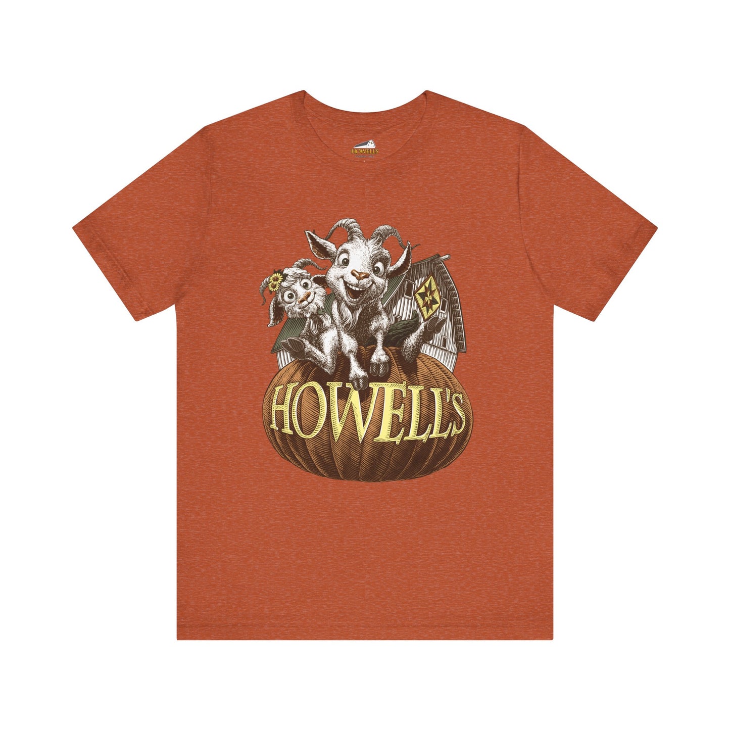 Howell's Goat Pumpkin Unisex Tee, Bella Canva
