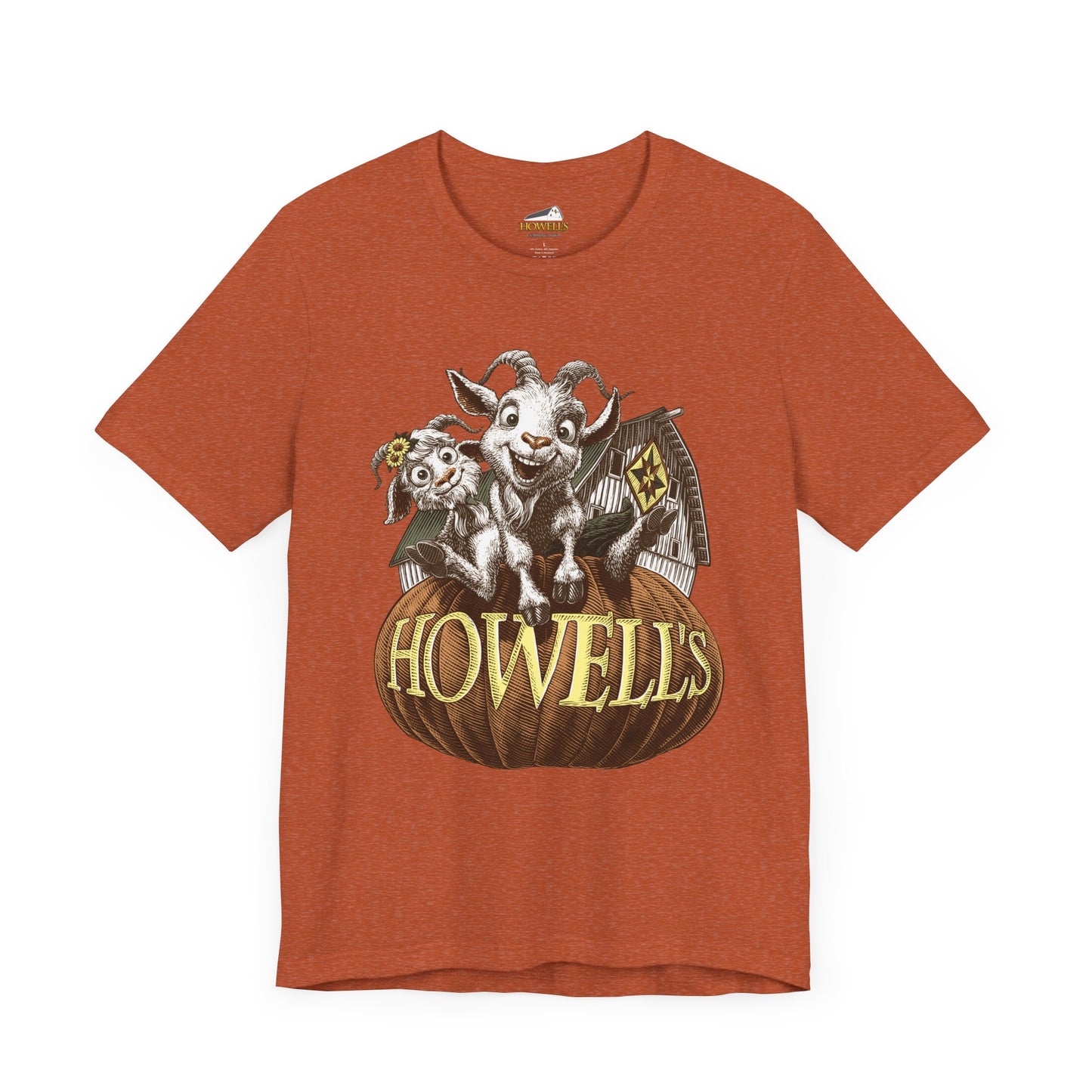 Howell's Goat Pumpkin Unisex Tee, Bella Canva