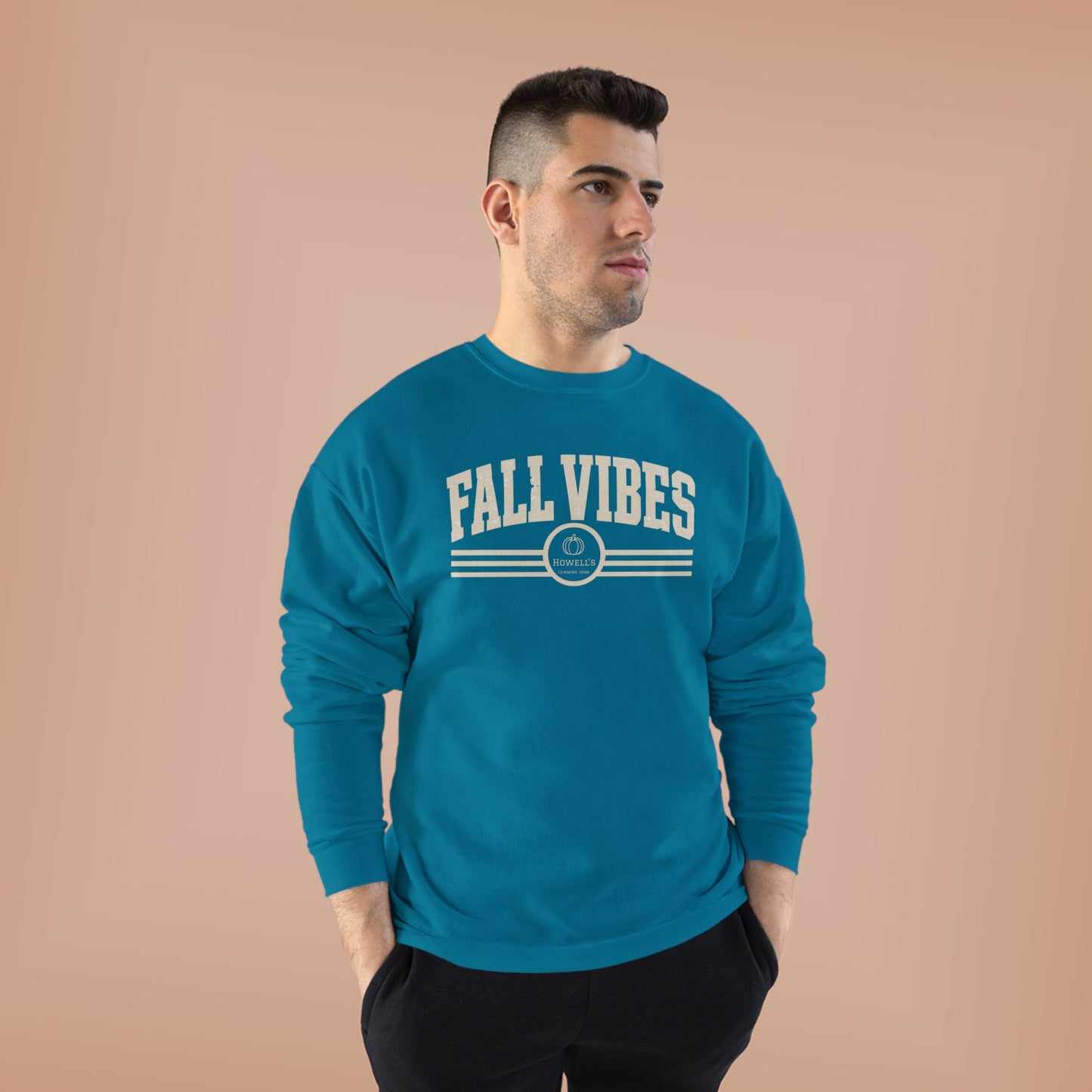 Fall Vibes Crewneck Sweatshirt — Cozy Olive Autumn Pullover