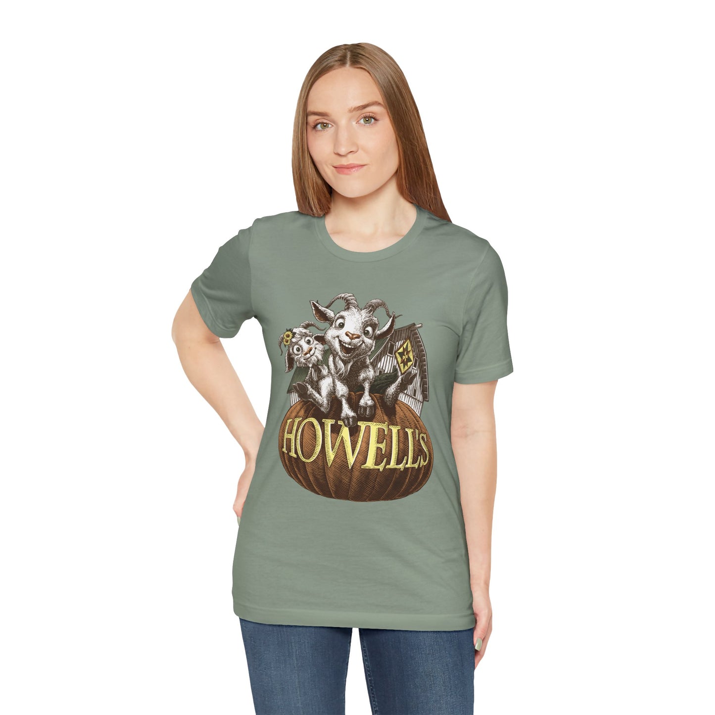 Howell's Goat Pumpkin Unisex Tee, Bella Canva