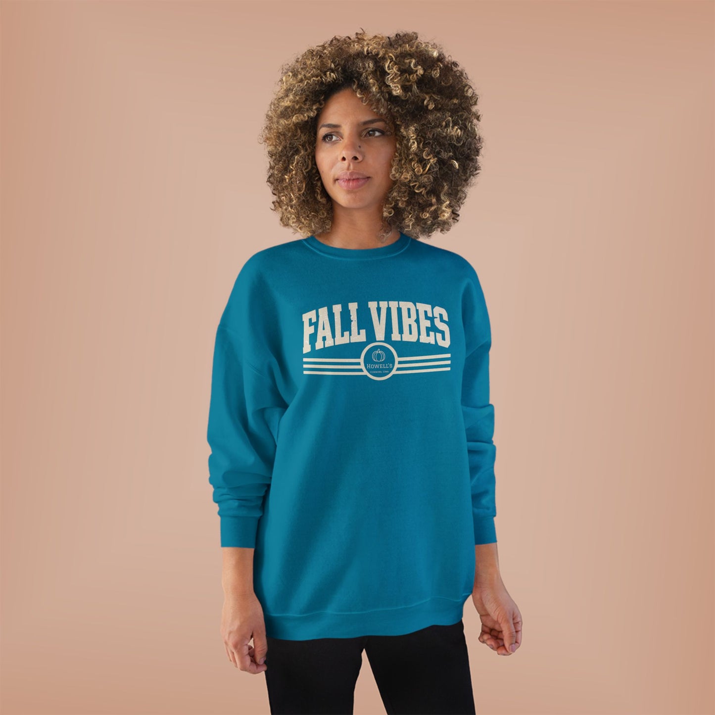 Fall Vibes Crewneck Sweatshirt — Cozy Olive Autumn Pullover