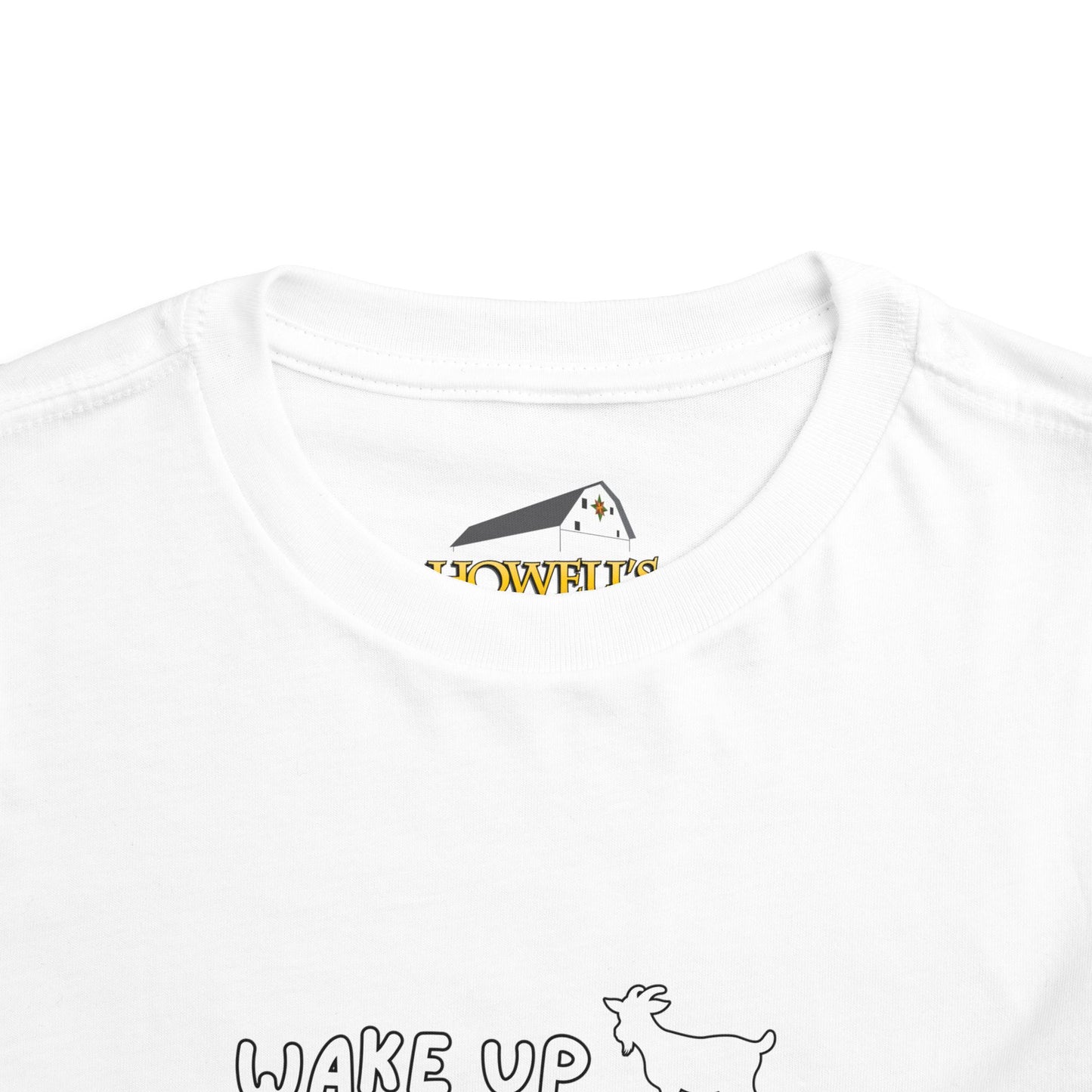 Toddler Tee — "Wake Up, Cuddle Goats, Have a Goat Day" Cute Goat Graphic