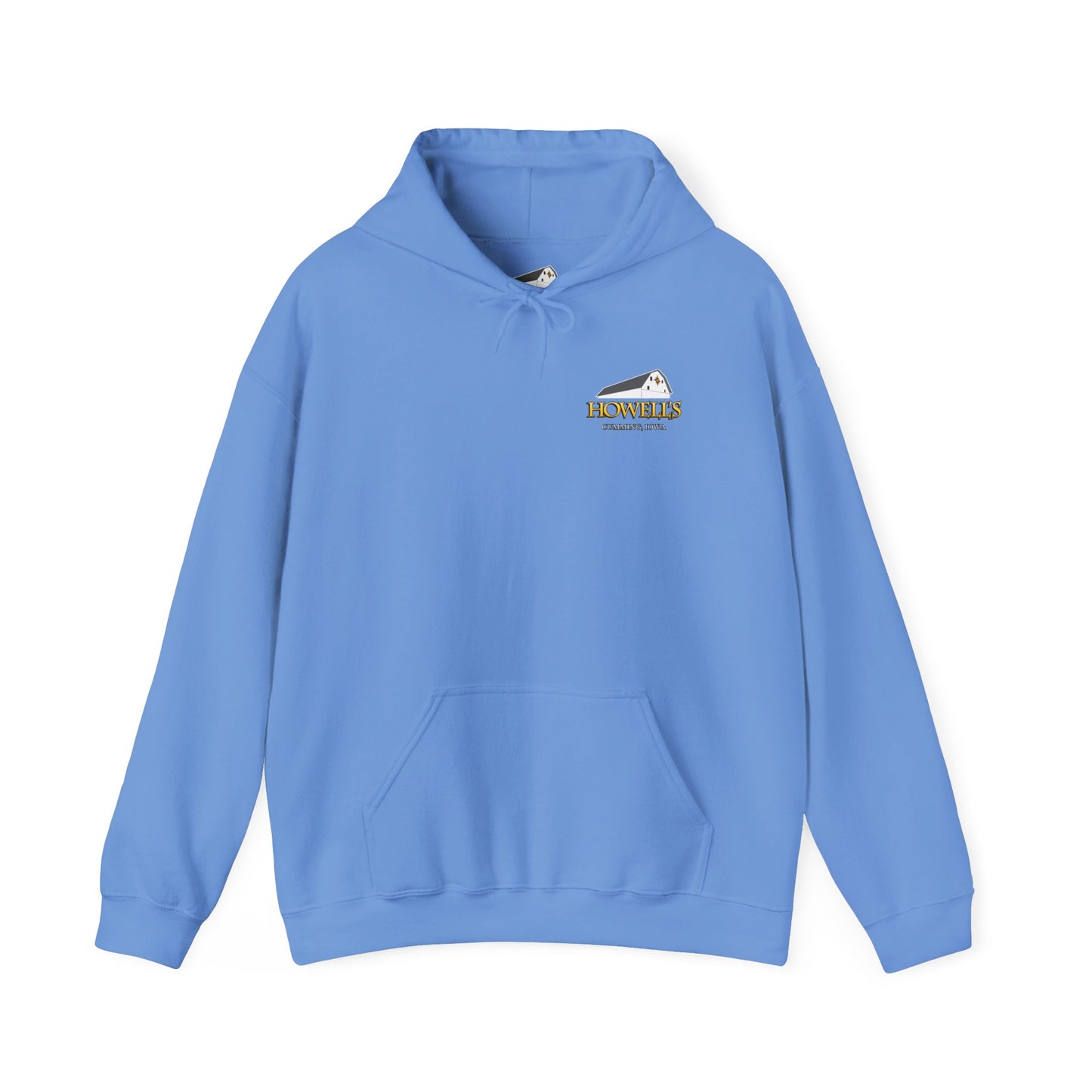Adult Unisex Hoodie, Gildan Brand Howells  Logo on front, Goats on Back