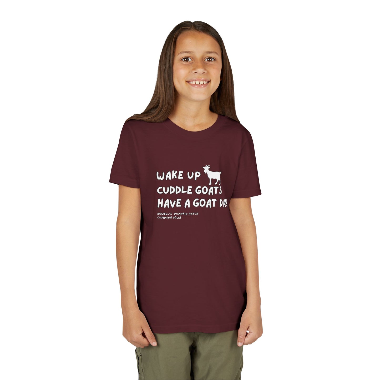 Youth Tee - "Wake Up Cuddle Goats Have a Goat Day" Cute Goat Graphic Shirt