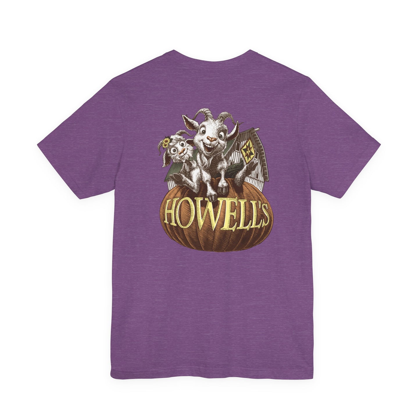 Bella canvas Uni-sex Adult Howells Shirt Logo on Front Goats on Back